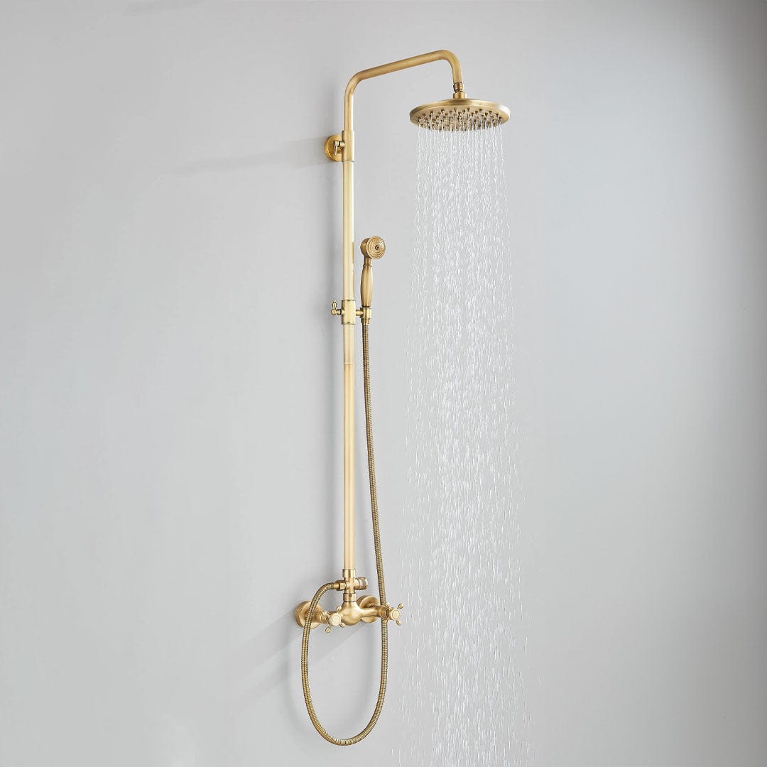 Coloana Dus, cu para rotunda si efect de ploaie, dubla comanda, auriu, cod 1626