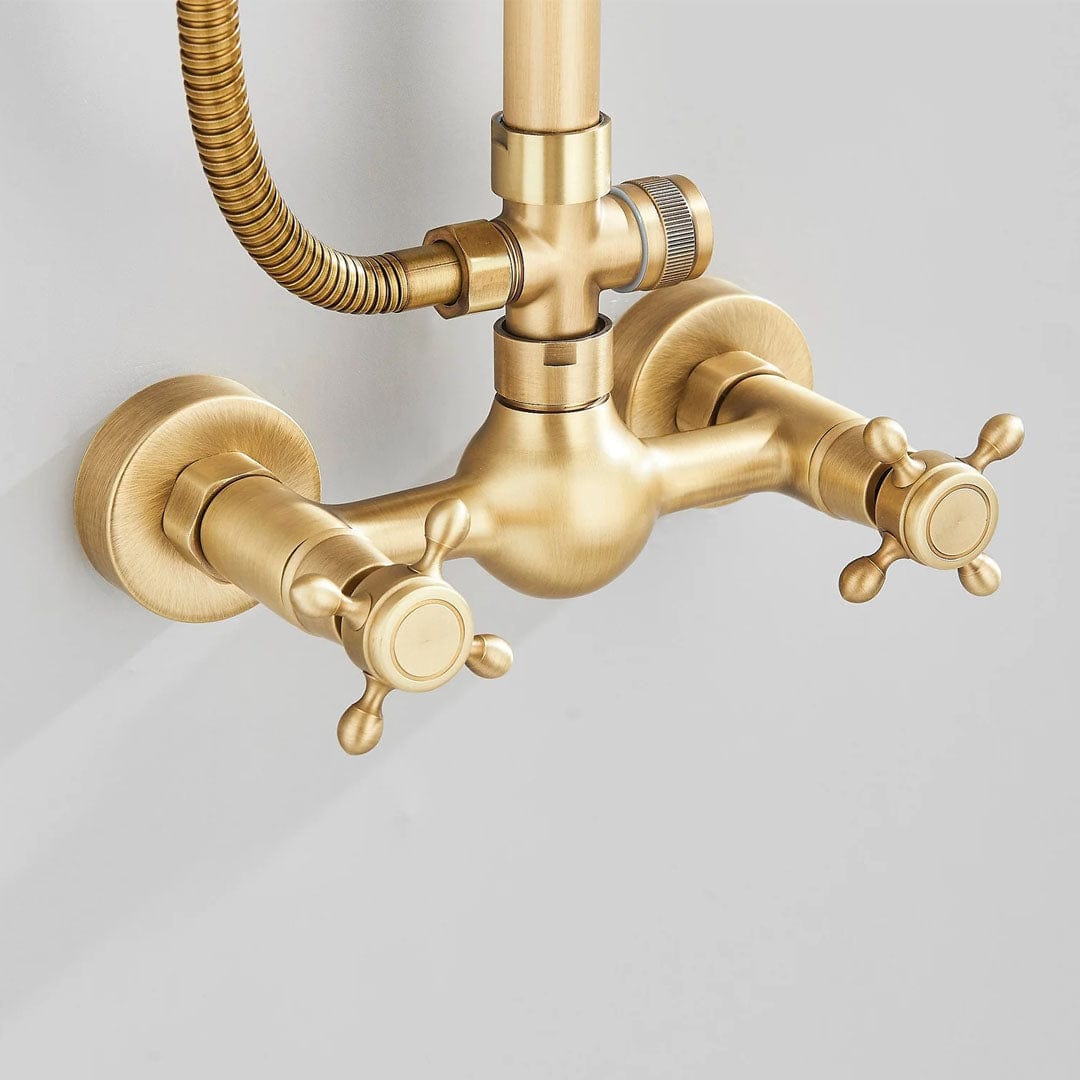 Coloana Dus, cu para rotunda si efect de ploaie, dubla comanda, auriu, cod 1626