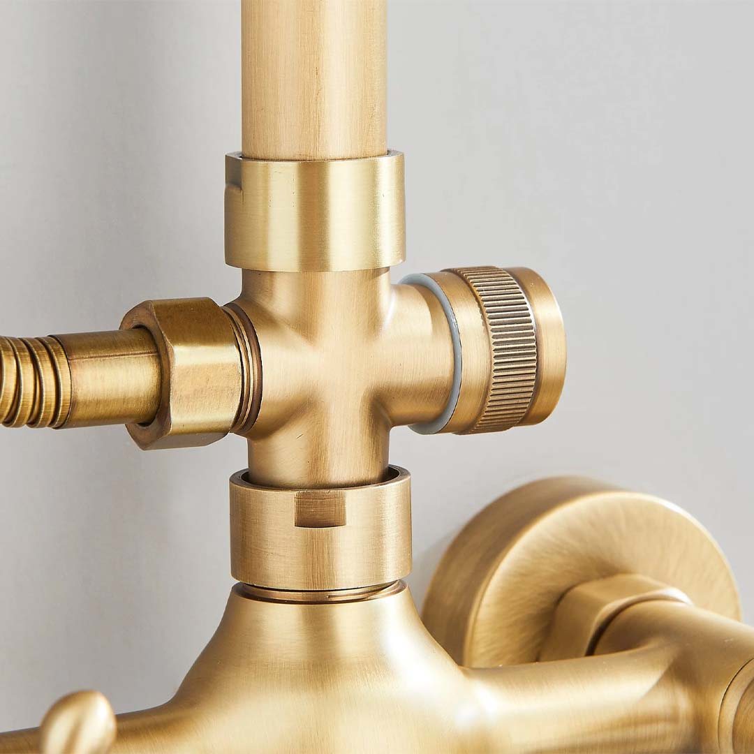 Coloana Dus, cu para rotunda si efect de ploaie, dubla comanda, auriu, cod 1626