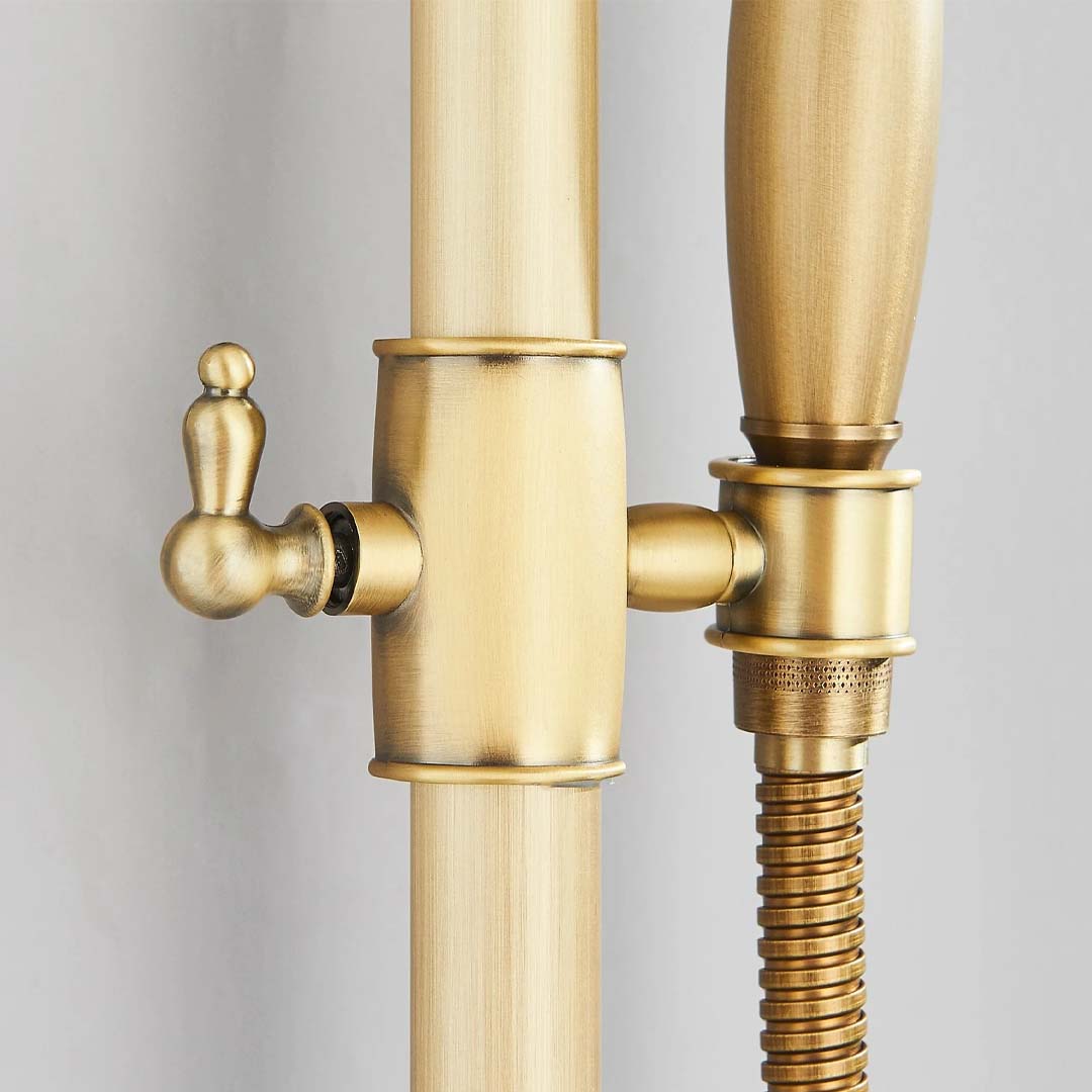 Coloana Dus, cu para rotunda si efect de ploaie, dubla comanda, auriu, cod 1626