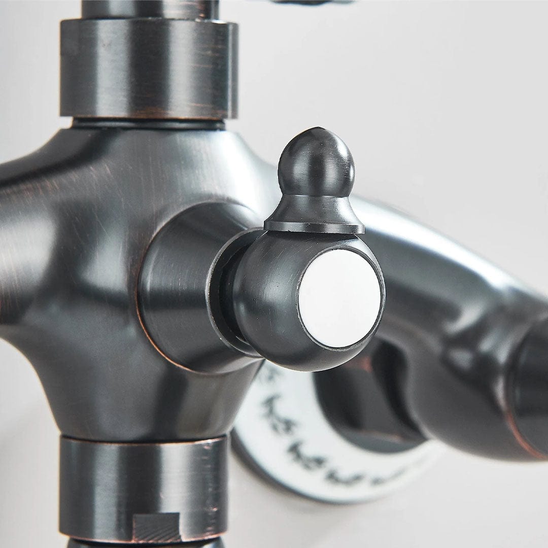 Coloana Dus, cu para rotunda si efect de ploaie, dubla comanda, negru mat, cod 1627