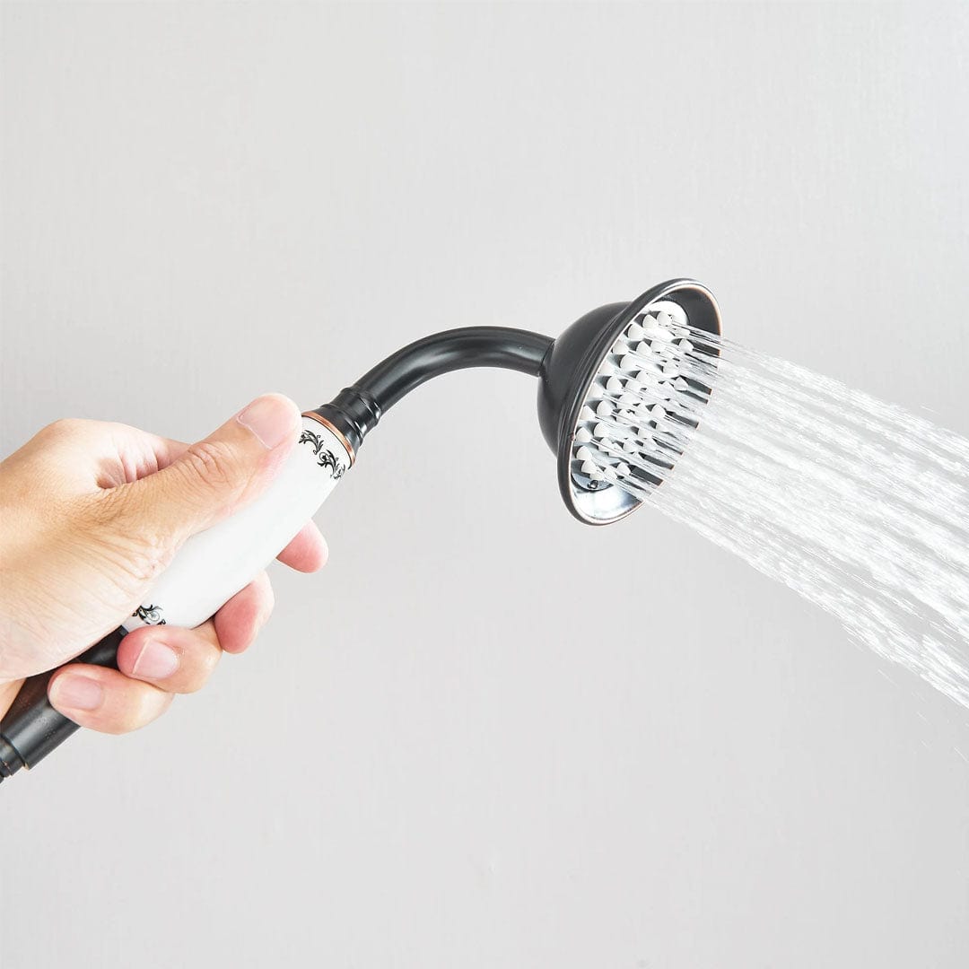 Coloana Dus, cu para rotunda si efect de ploaie, dubla comanda, negru mat, cod 1627