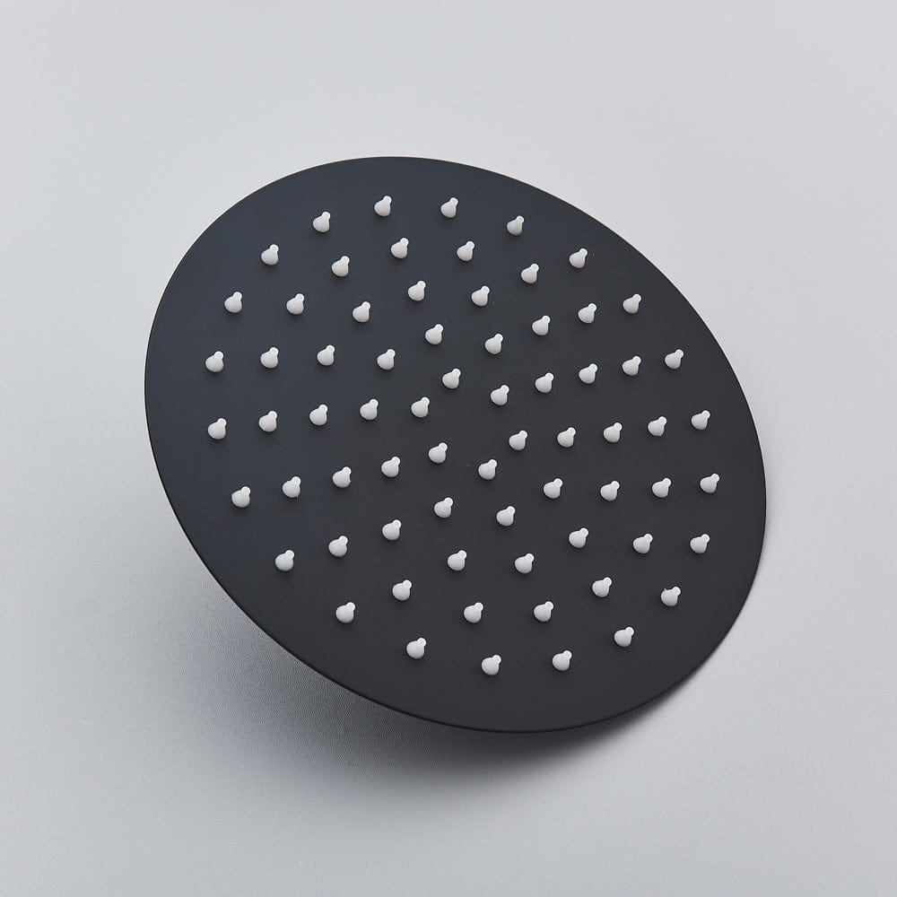 Coloana Dus cu termostat, para rotunda 20 cm si efect de ploaie, negru mat, cod 1527