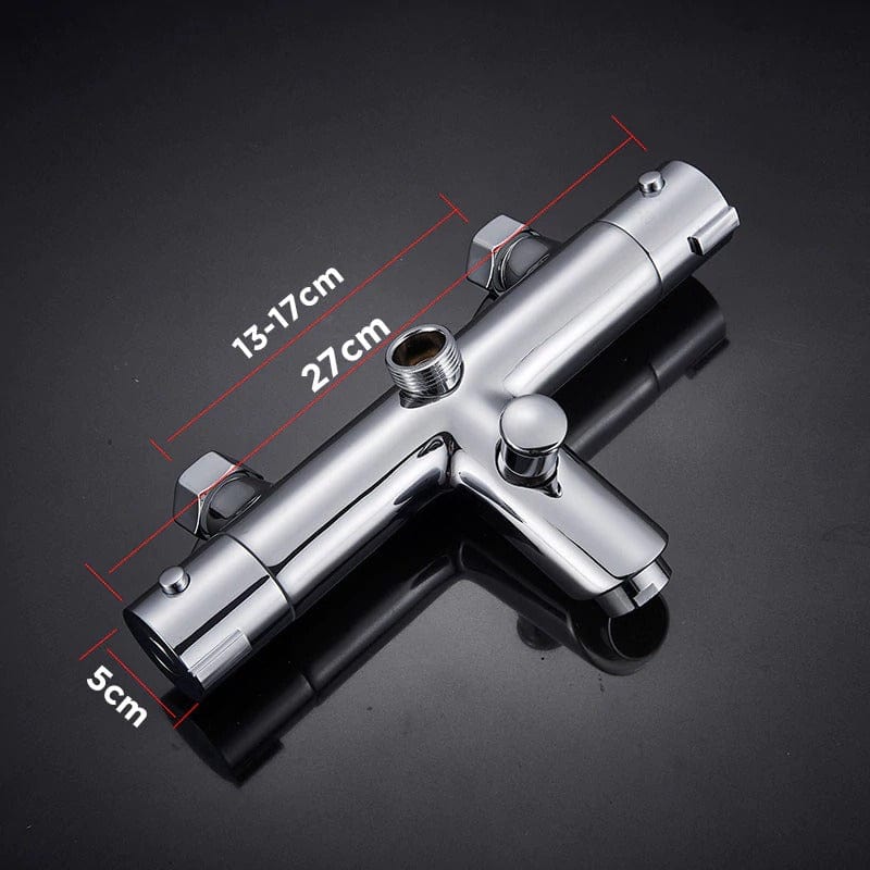 Coloana Dus cu termostat, para rotunda si efect de ploaie, argintiu cromat, cod 1326