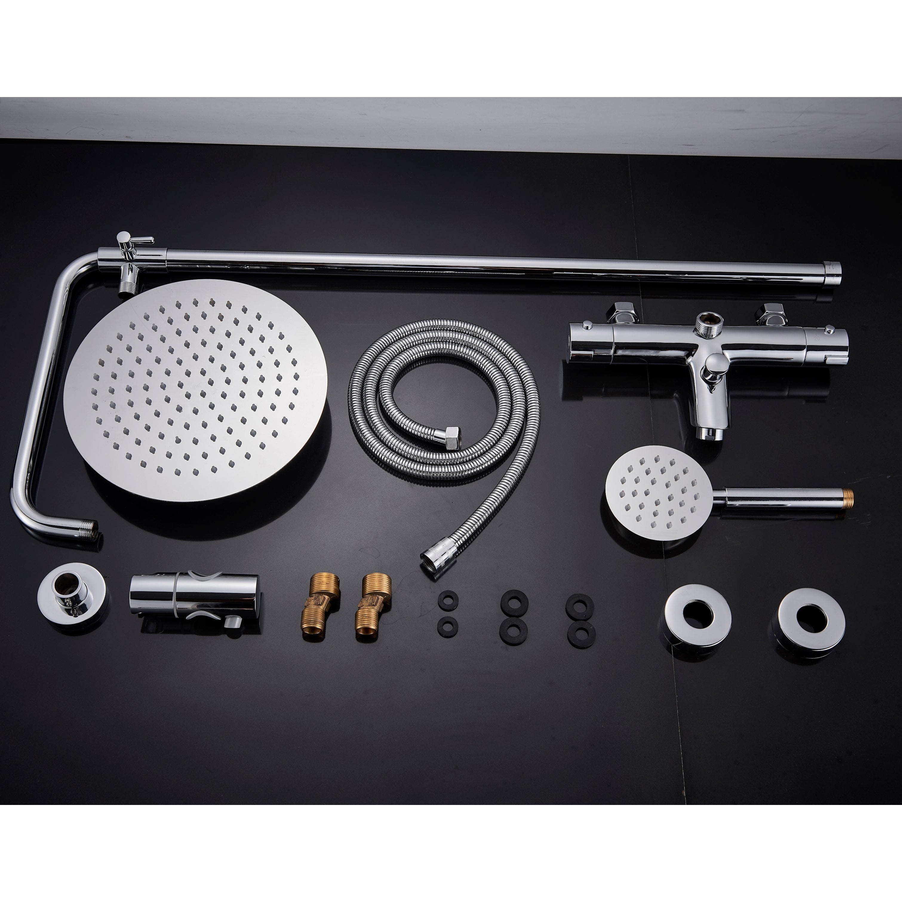 Coloana Dus cu termostat, para rotunda si efect de ploaie, argintiu cromat, cod 1326