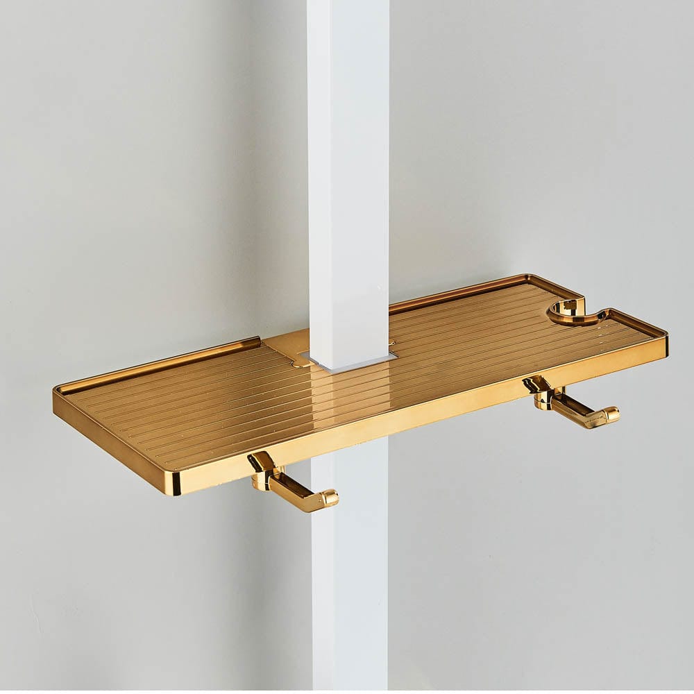 Coloana Dus cu termostat si afisaj de temperatura, alb cu auriu, cu efect de ploaie, 6 functii de curgere, cod 1432