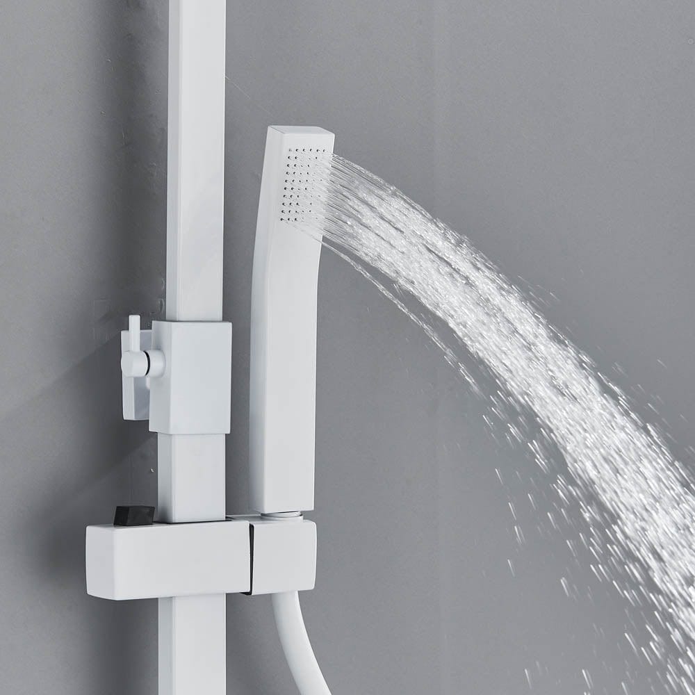 Coloana Dus cu termostat si afisaj de temperatura, alb, cu efect de ploaie, 6 functii de curgere, cod 1492