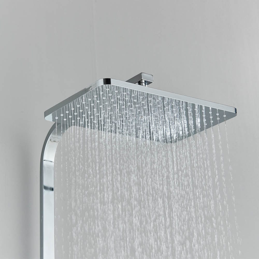 Coloana Dus cu termostat si afisaj de temperatura, argintiu lucios, cu efect de ploaie, 6 functii de curgere, cod 1430