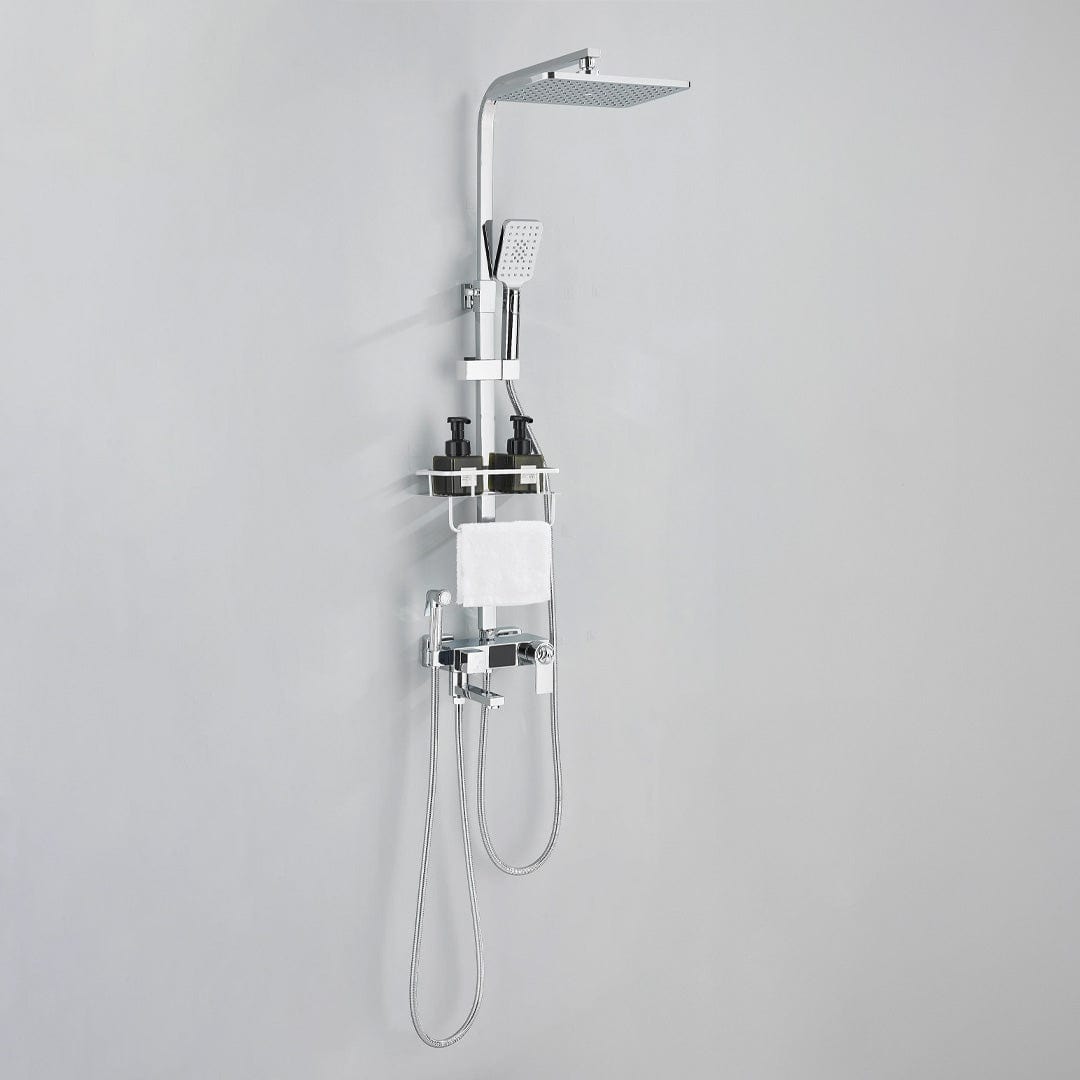 Coloana Dus cu termostat si afisaj de temperatura, cu efect de ploaie, 5 functii de curgere, argintiu, cod 1619