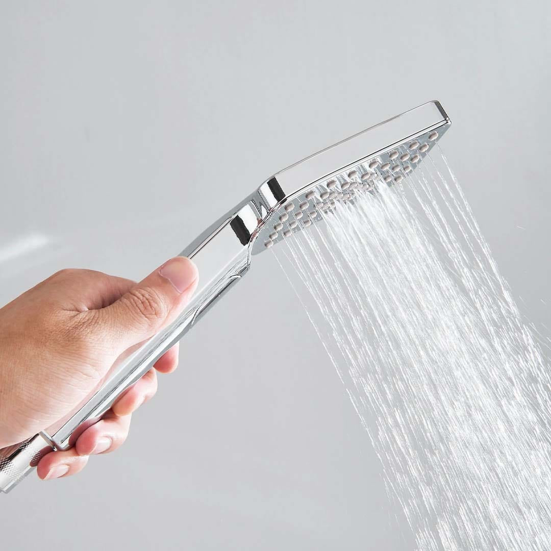 Coloana Dus cu termostat si afisaj de temperatura, cu efect de ploaie, 5 functii de curgere, argintiu, cod 1619