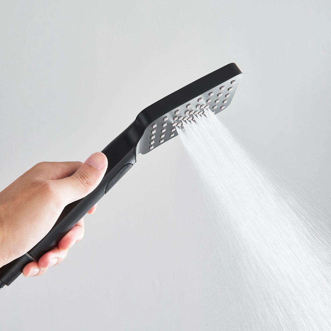 Coloana Dus cu termostat si afisaj de temperatura, cu efect de ploaie, 5 functii de curgere, negru mat, cod 1618