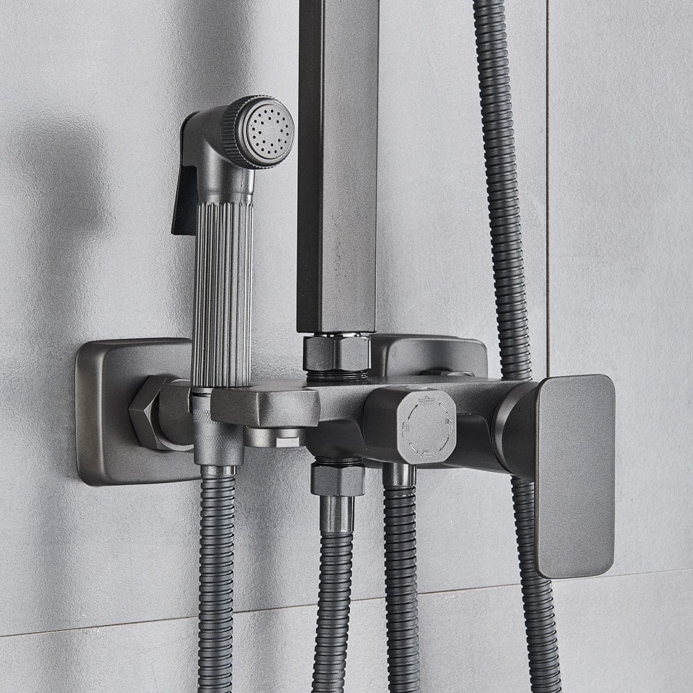 Coloana Dus, gri antracit, cu efect de ploaie, para dus 20 cm, 5 functii de curgere, cod 1542