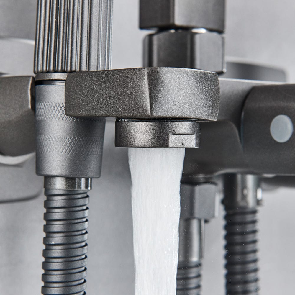 Coloana Dus, gri antracit, cu efect de ploaie, para dus 20 cm, 5 functii de curgere, cod 1542