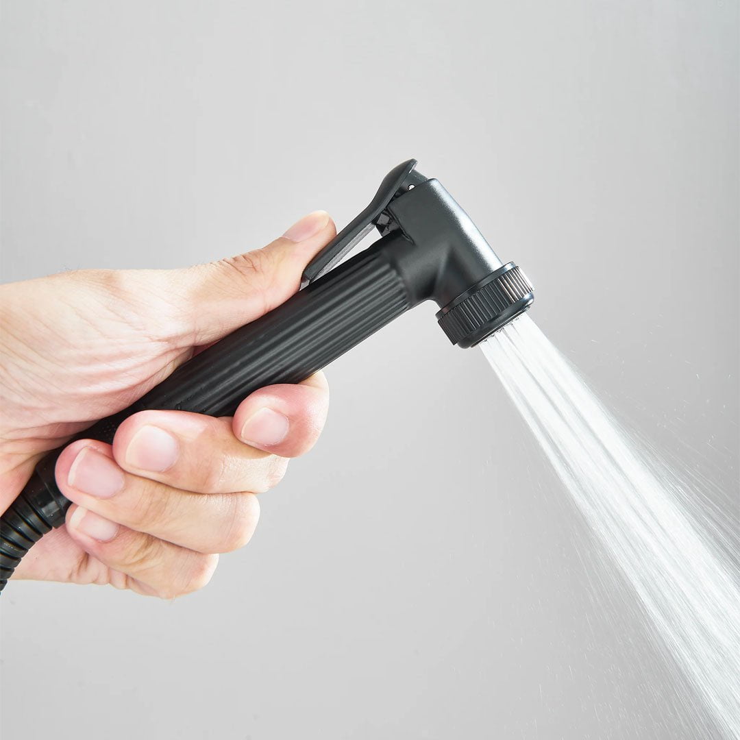 Coloana Dus, negru mat, cu efect de ploaie, para dus 25 cm, 4 functii de curgere, cod 1191