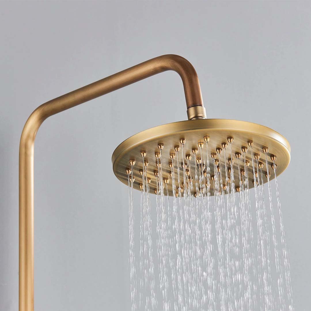 Coloana Dus Retro, cu para rotunda si efect de ploaie, auriu, cod 1624