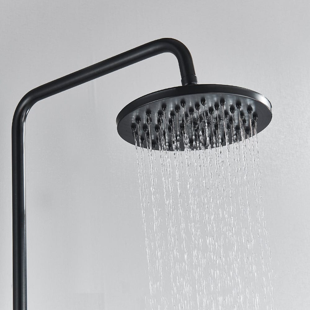 Coloana Dus Venetia, cu para rotunda si efect de ploaie, negru mat cu margini bronz, para ajustabila pe inaltime, cod 1400