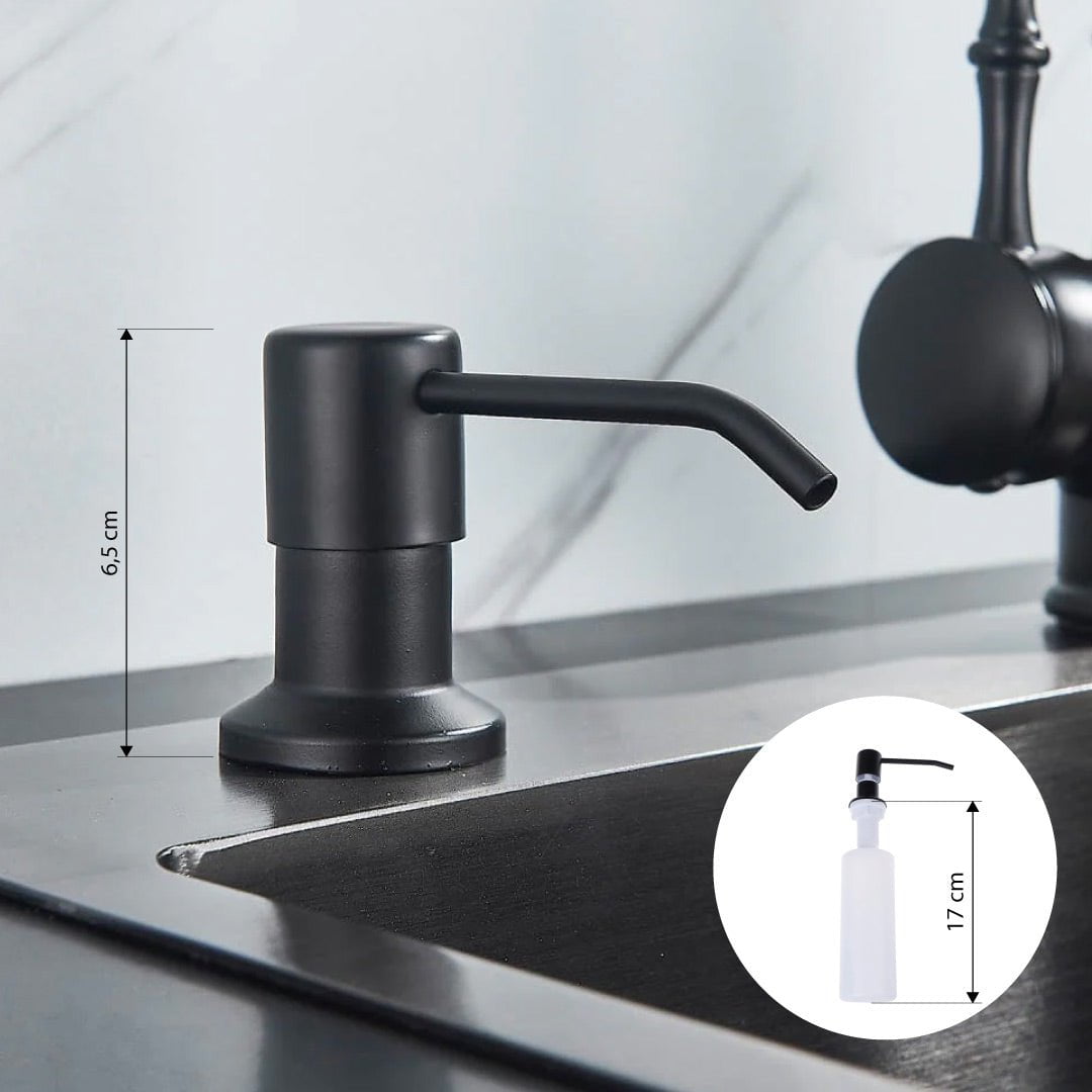 Dozator detergent de vase, incastrat, negru mat, cod 1586