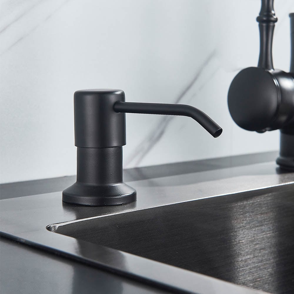 Dozator detergent de vase, incastrat, negru mat, cod 1586