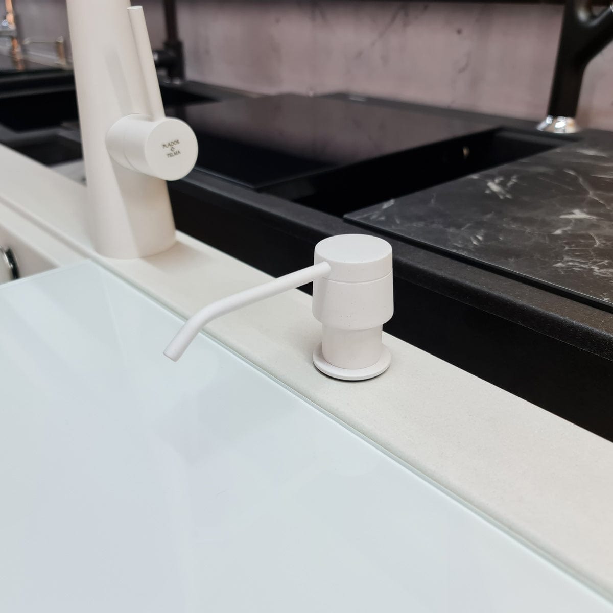 Dozator Sapun Alb cu recipient din ABS, cod:6021