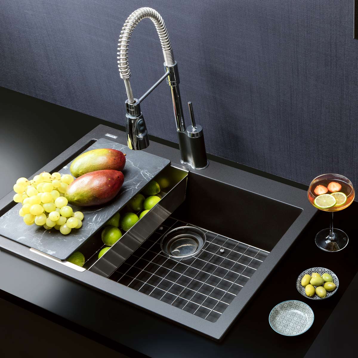 GRATAR PROTECTIE Fund Chiuveta granit / compozit / inox compatibil cu modelul Cube ON7610 si alte chiuvete, cod:6027