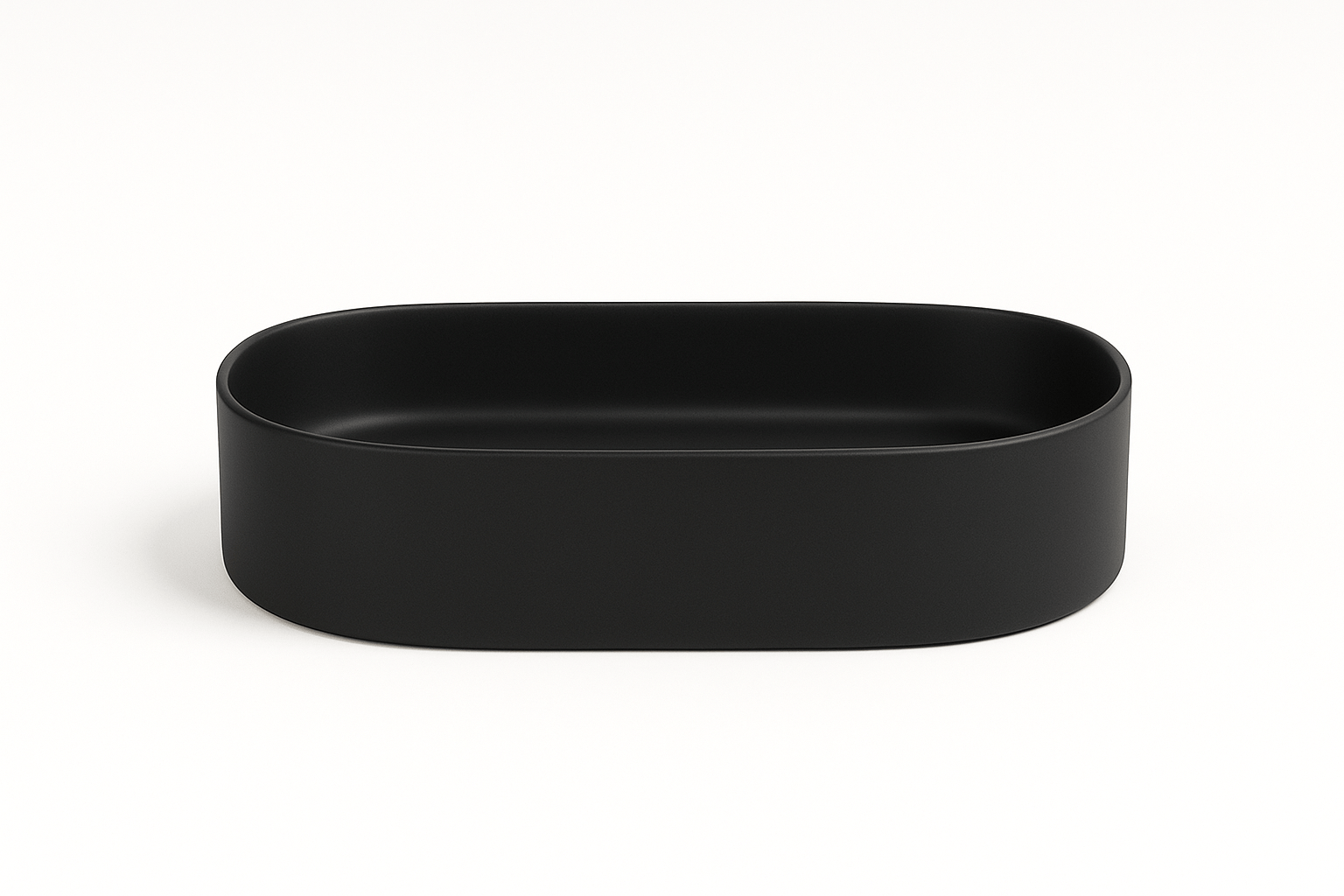 Lavoar baie, negru mat, montaj pe blat, 60 cm, cu ventil, Adelais Foglia