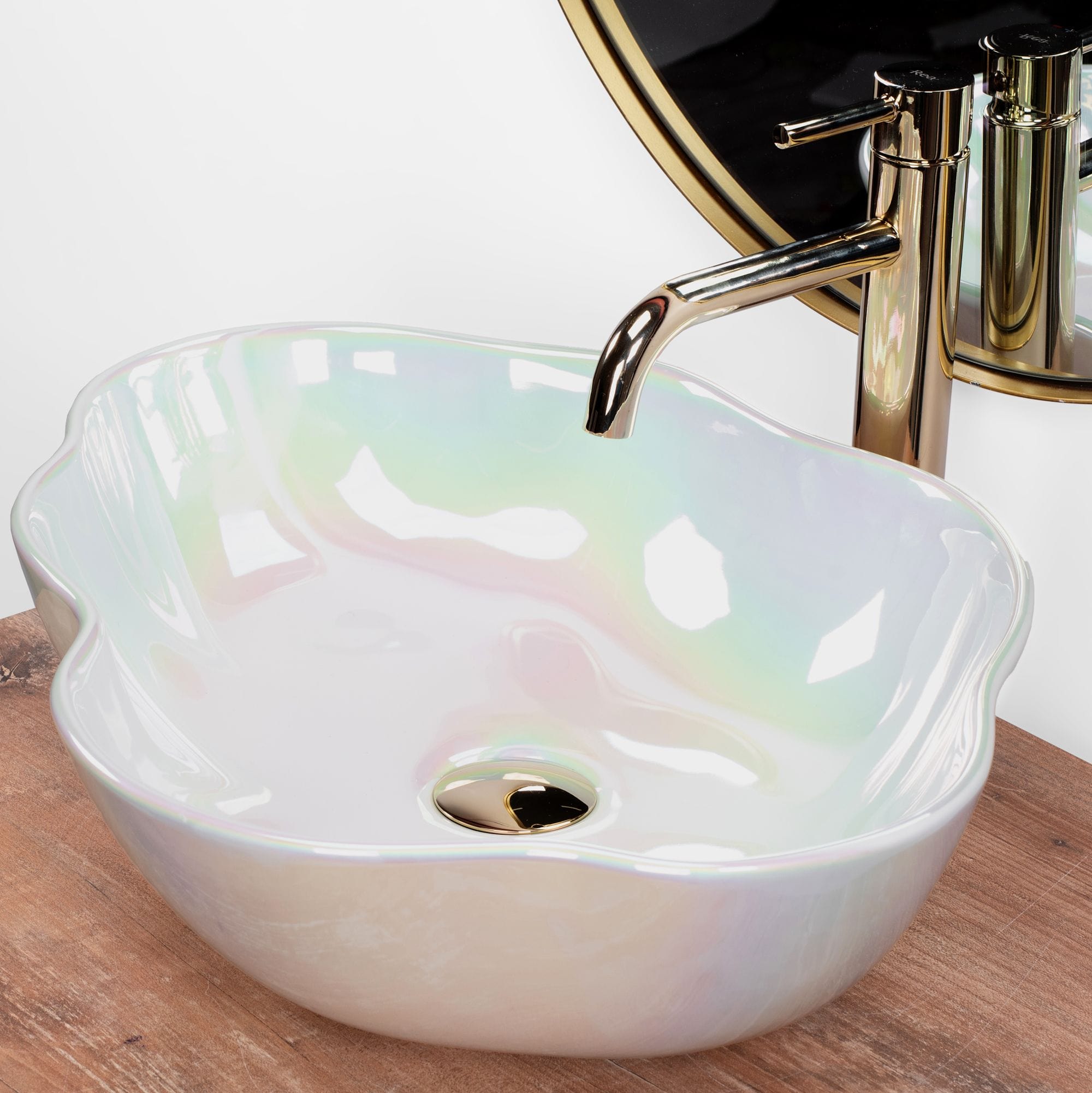 Lavoar ceramic pe blat Rea Akoya, 50.5 cm, multicolor
