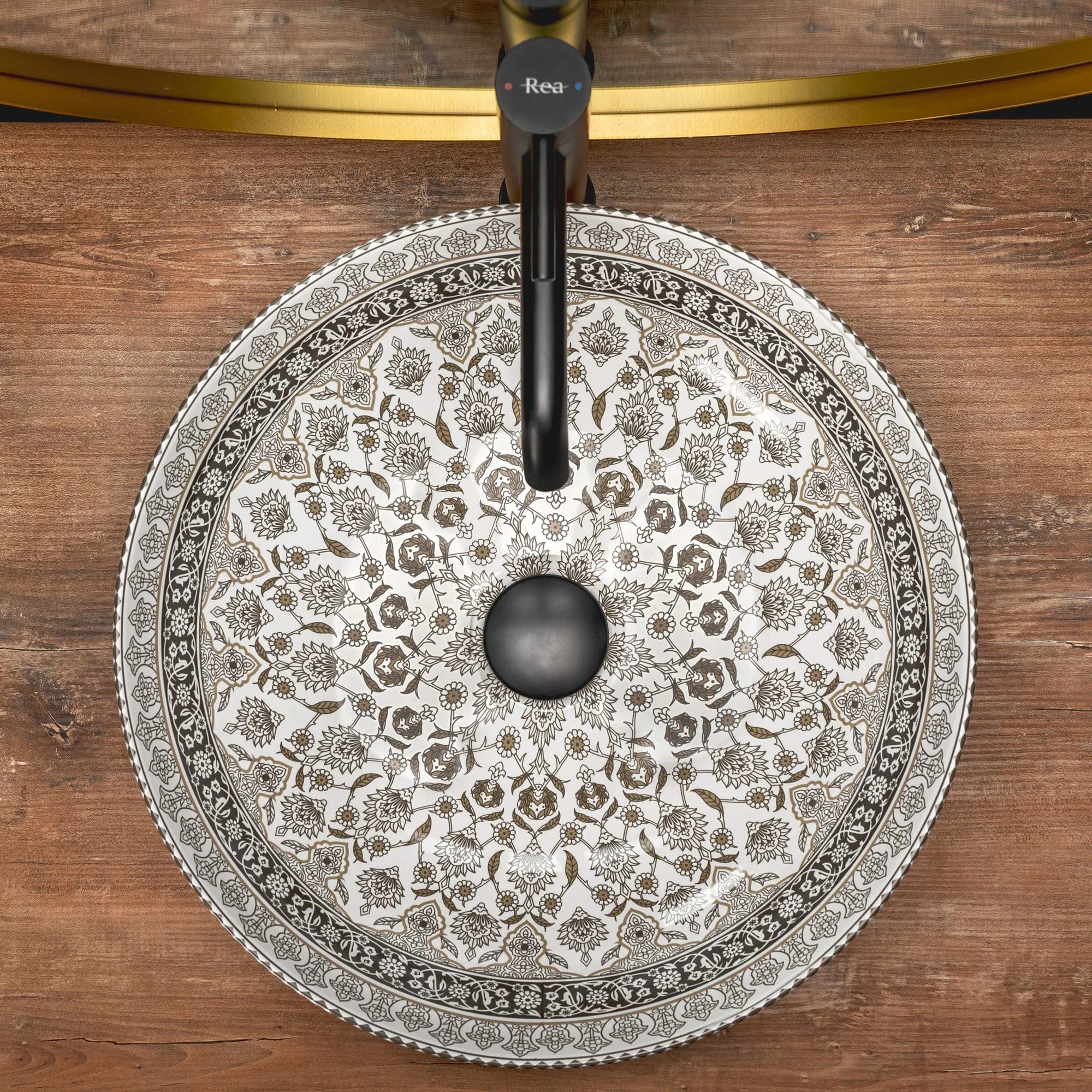 Lavoar ceramic pe blat Rea Arte, 40 cm, multicolor