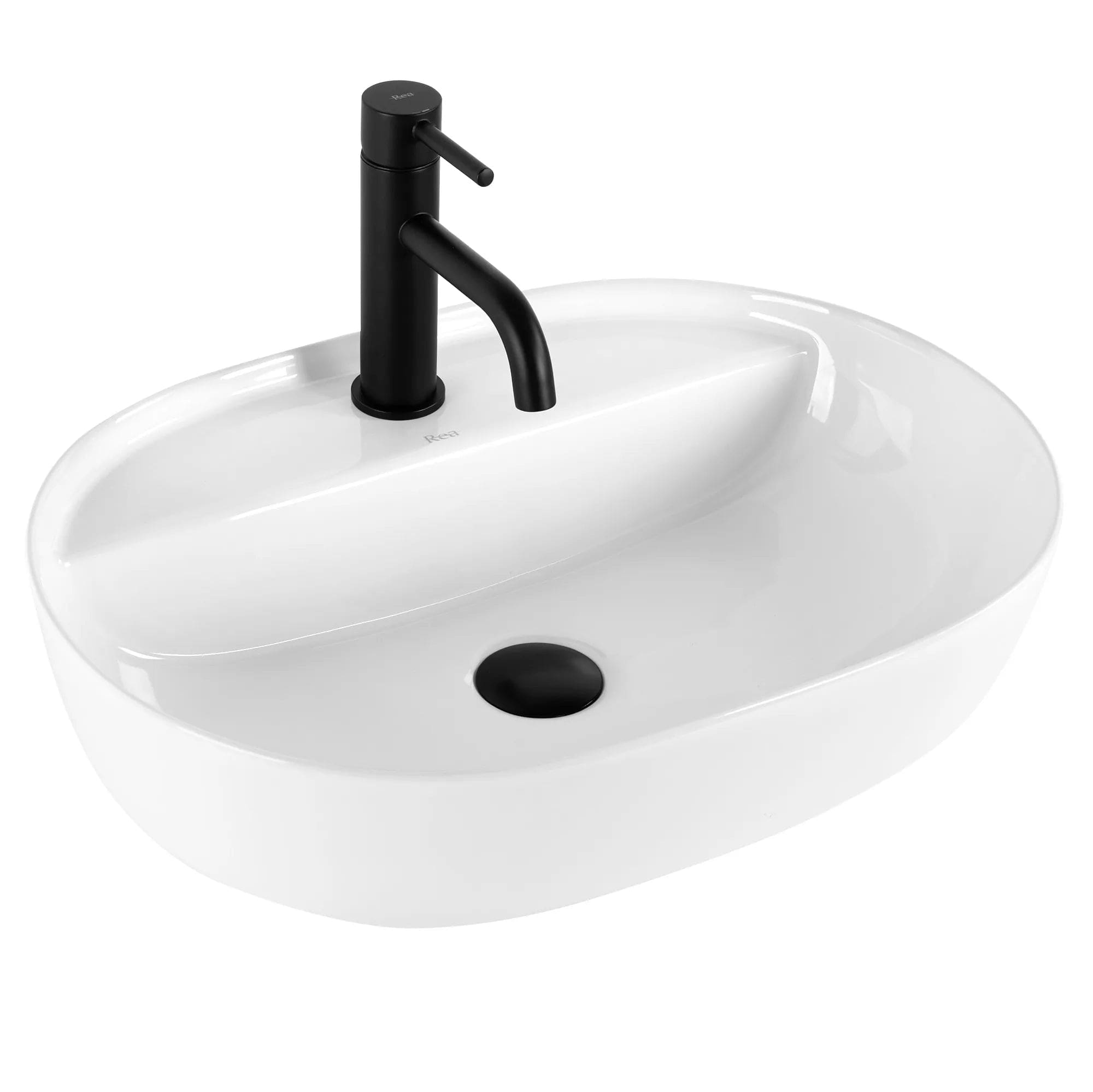 Lavoar ceramic pe blat Rea Aura, 50.5 cm, alb