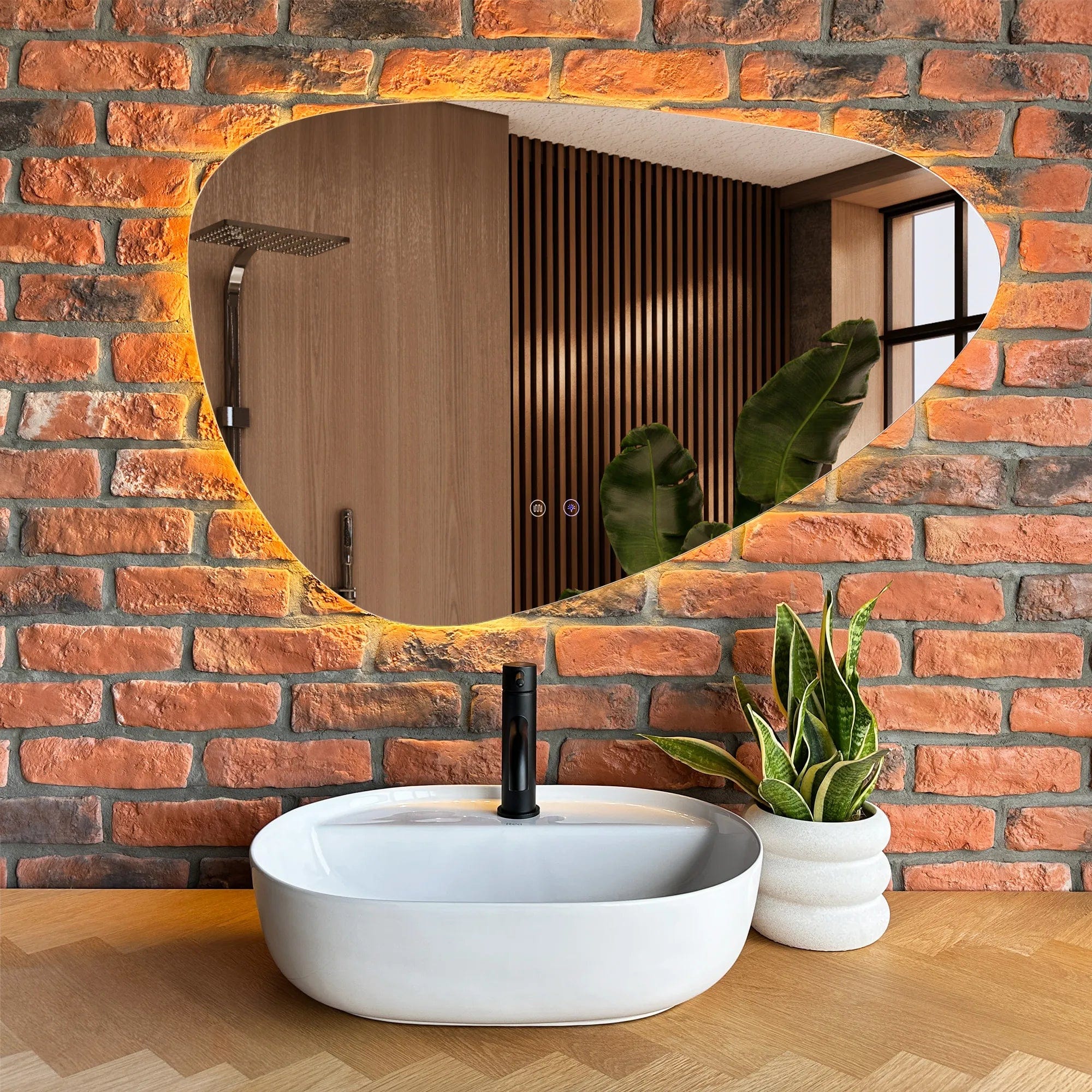 Lavoar ceramic pe blat Rea Aura, 50.5 cm, alb