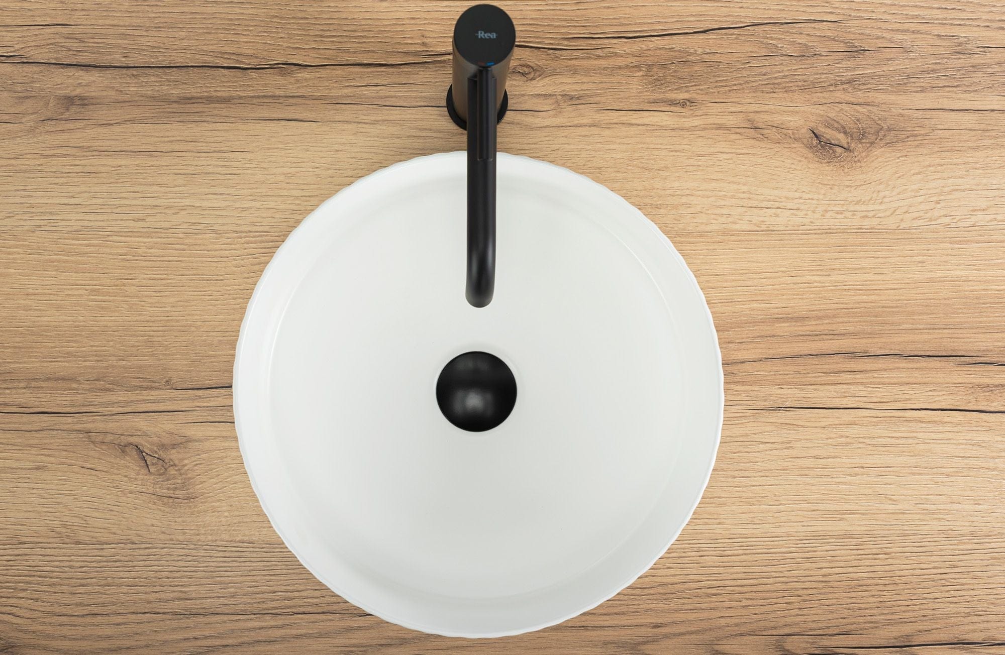 Lavoar ceramic pe blat Rea Delia, 36 cm, alb