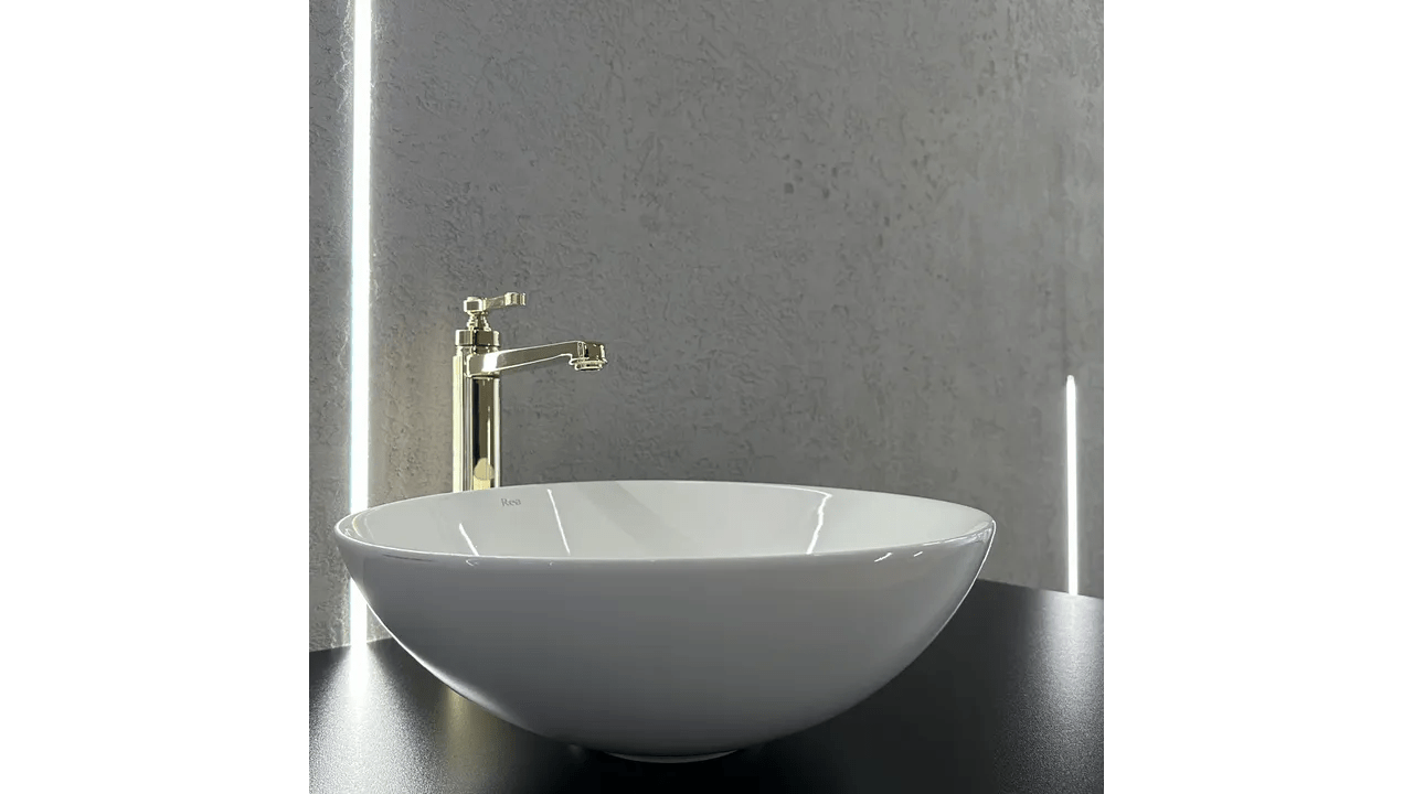 Lavoar ceramic pe blat Rea Erica, 40 cm, alb