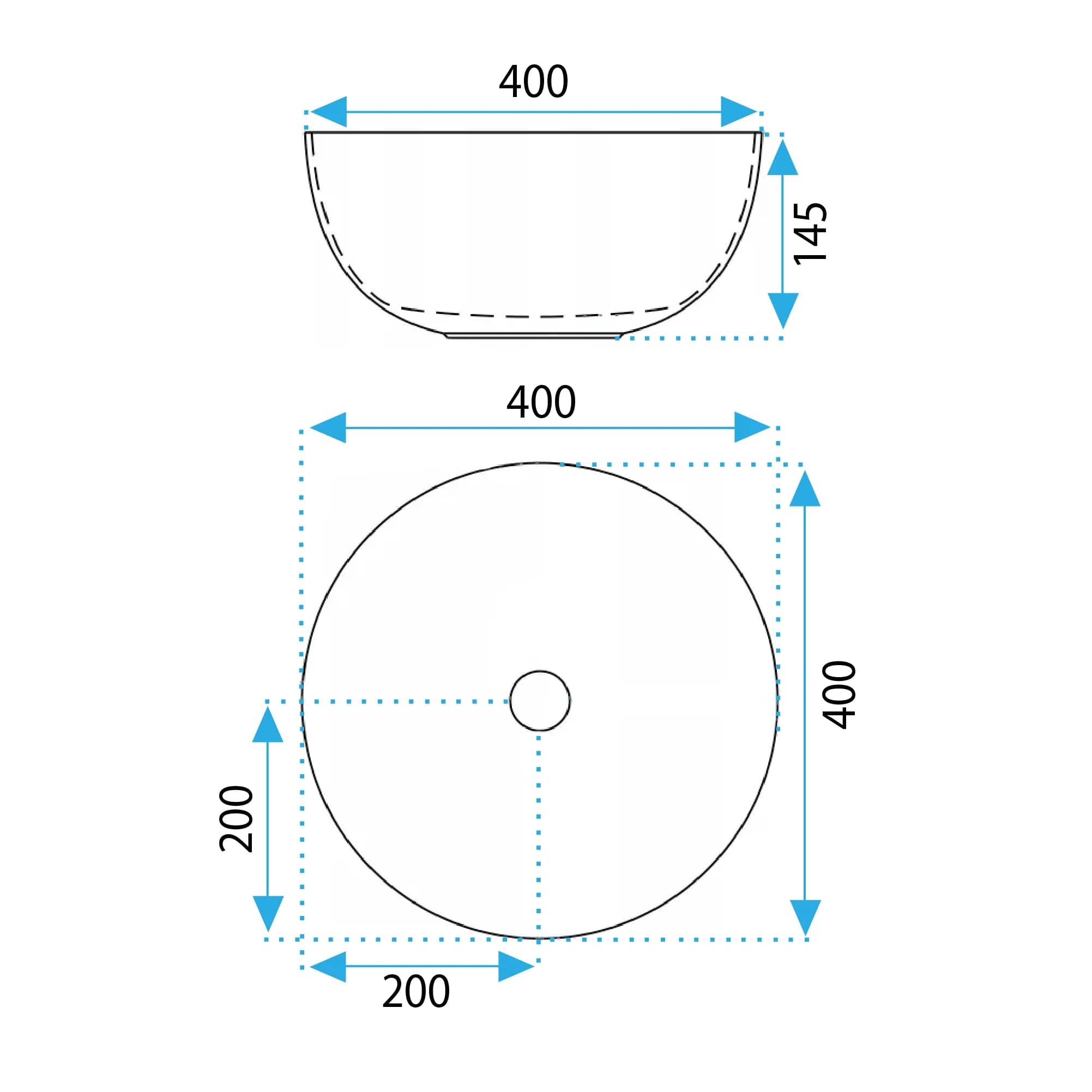 Lavoar ceramic pe blat Rea Erica, 40 cm, alb