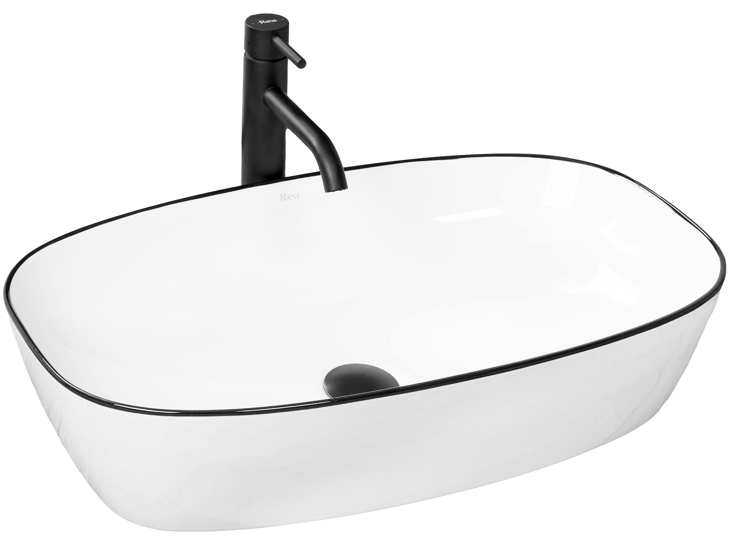 Lavoar ceramic pe blat Rea Jovita, 60 cm, alb