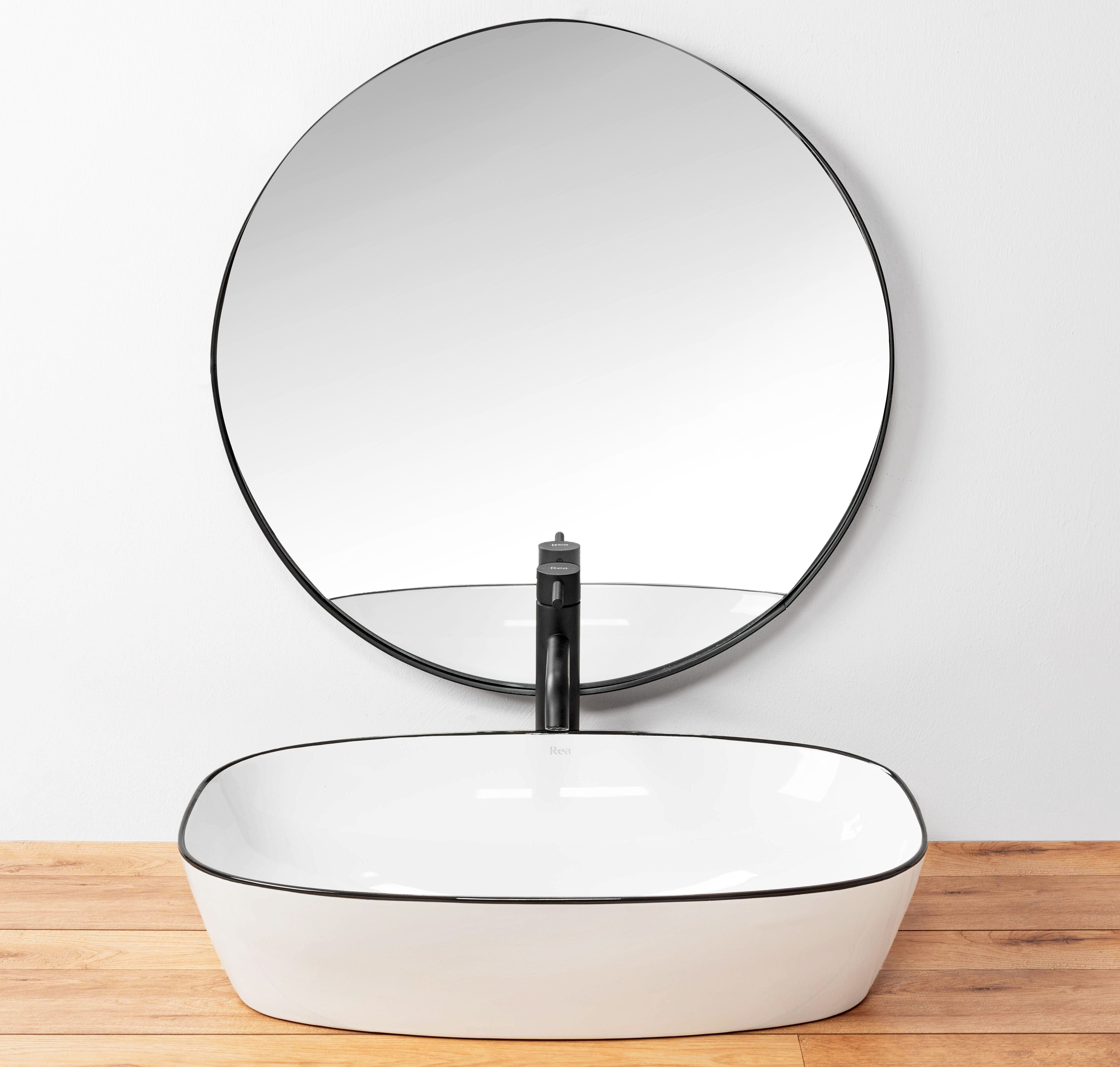 Lavoar ceramic pe blat Rea Jovita, 60 cm, alb