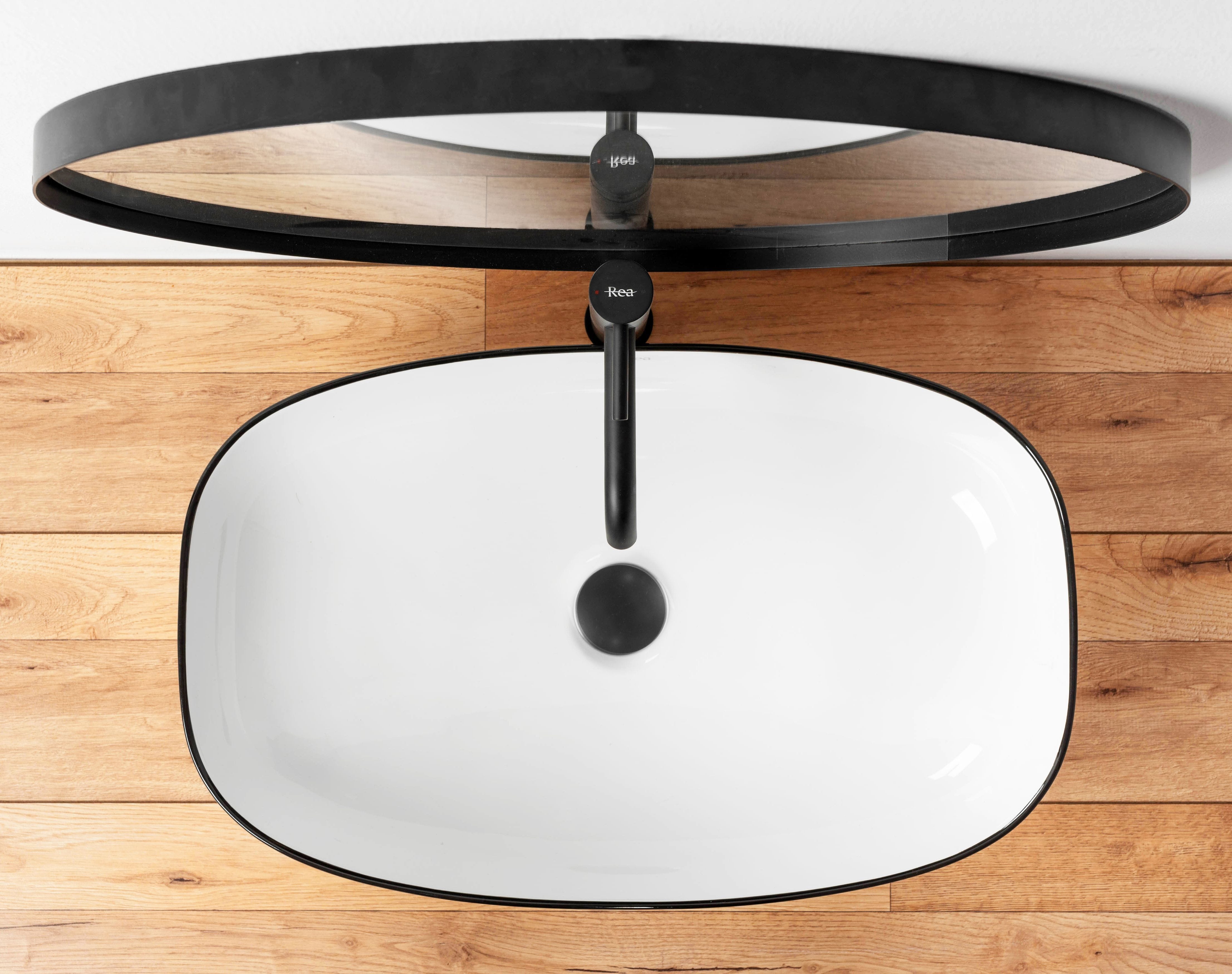 Lavoar ceramic pe blat Rea Jovita, 60 cm, alb