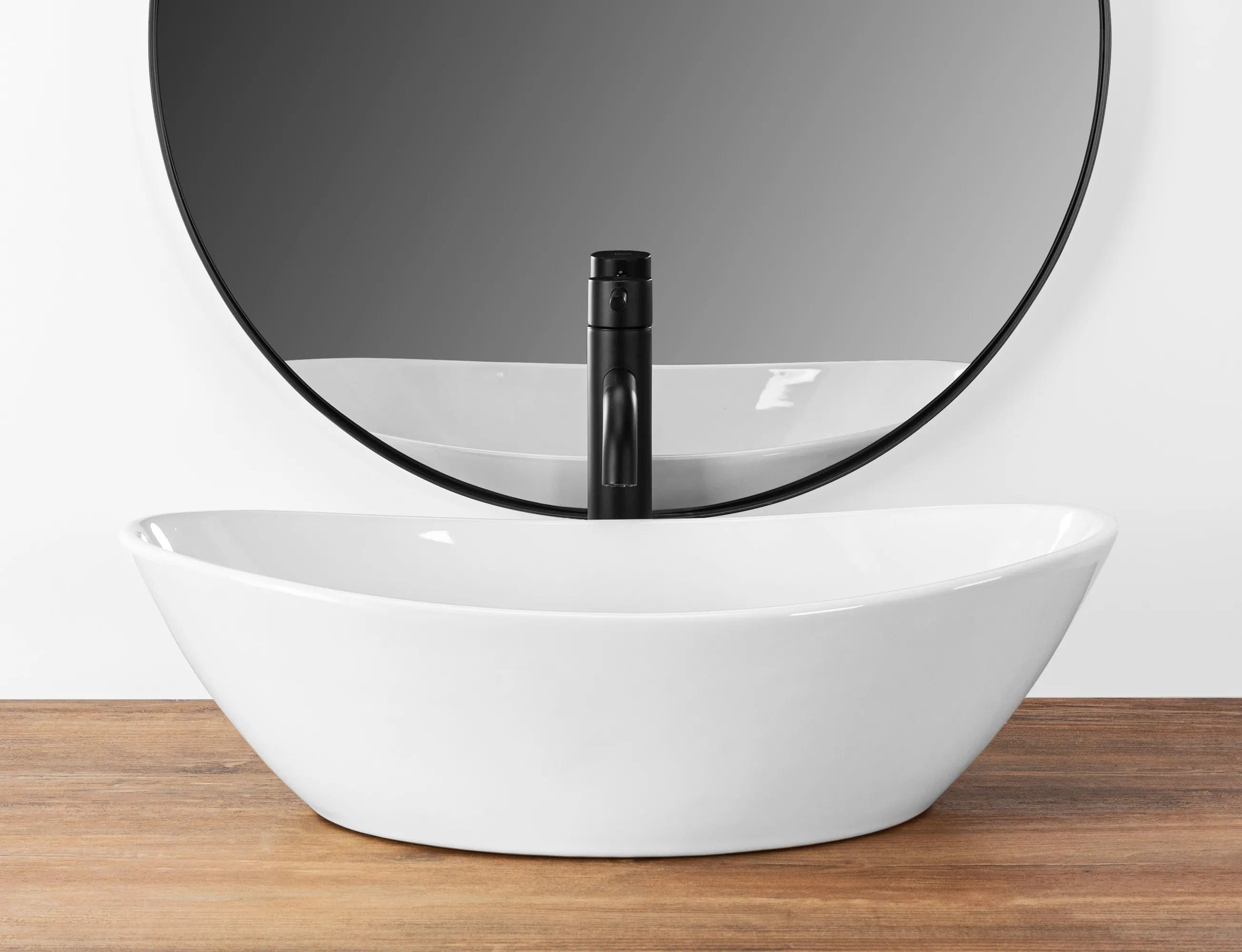 Lavoar ceramic pe blat Rea Kate, 55.5 cm, alb