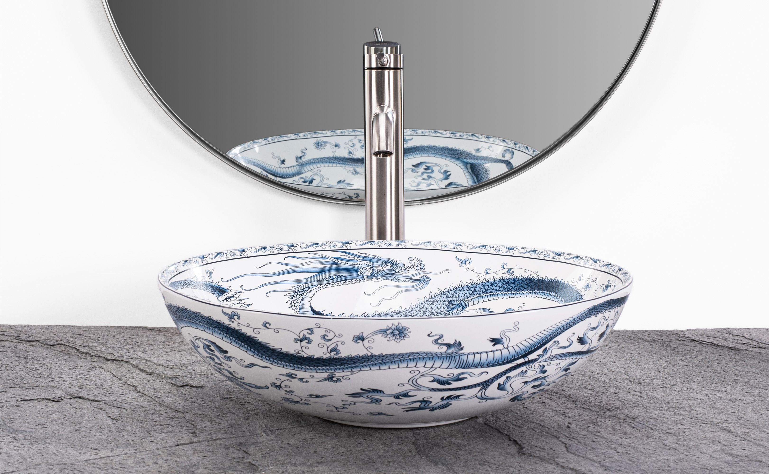 Lavoar ceramic pe blat Rea Kioto, 40 cm