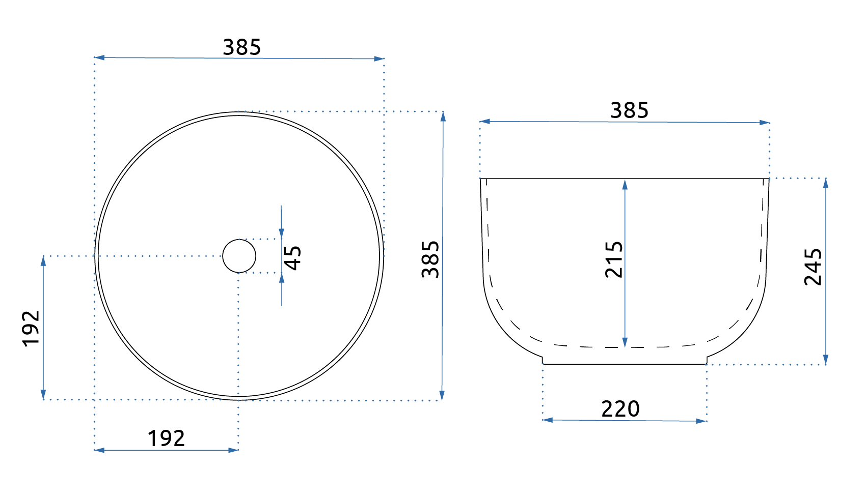 Lavoar ceramic pe blat Rea Malena, 38.5 cm, alb