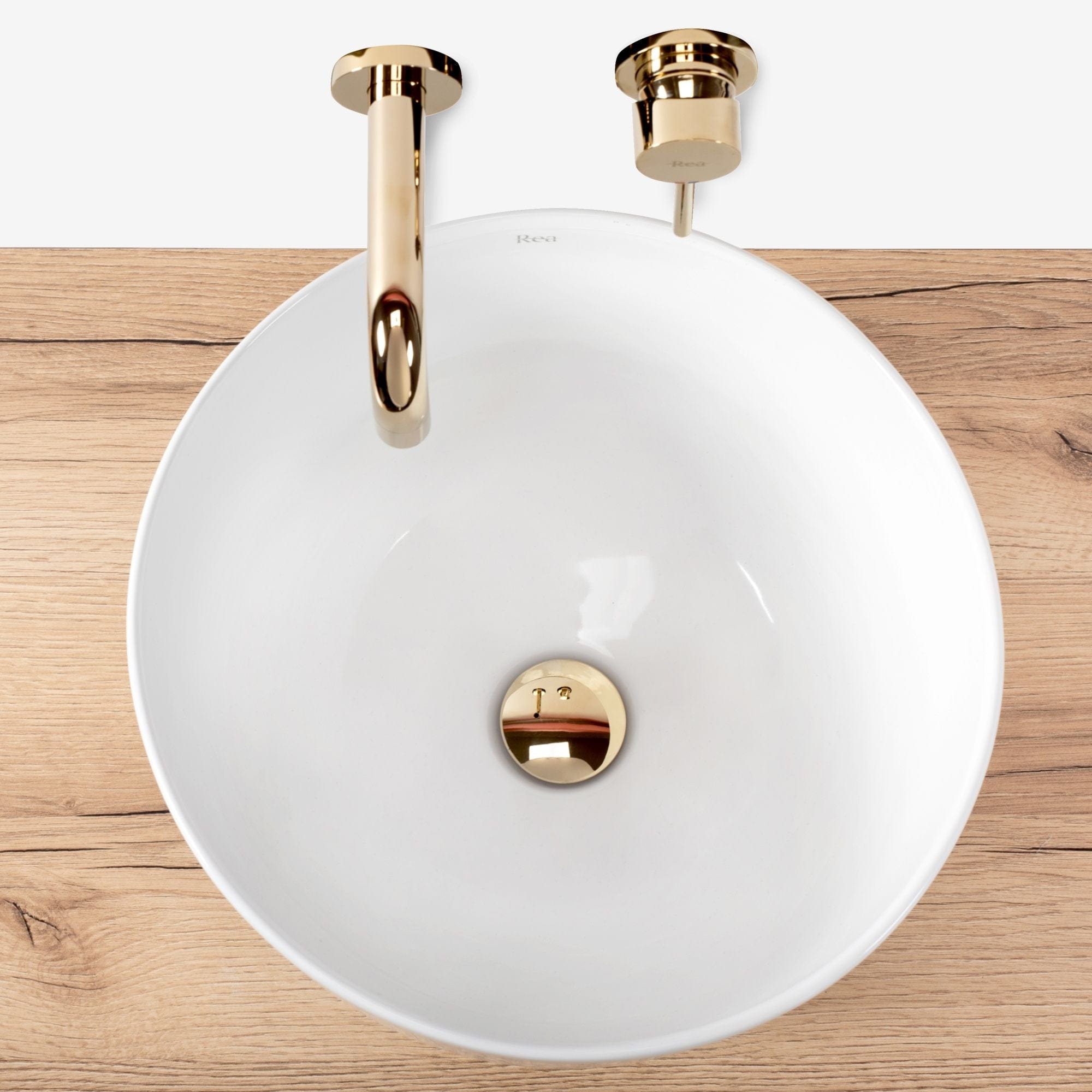 Lavoar ceramic pe blat Rea Malena, 38.5 cm, alb