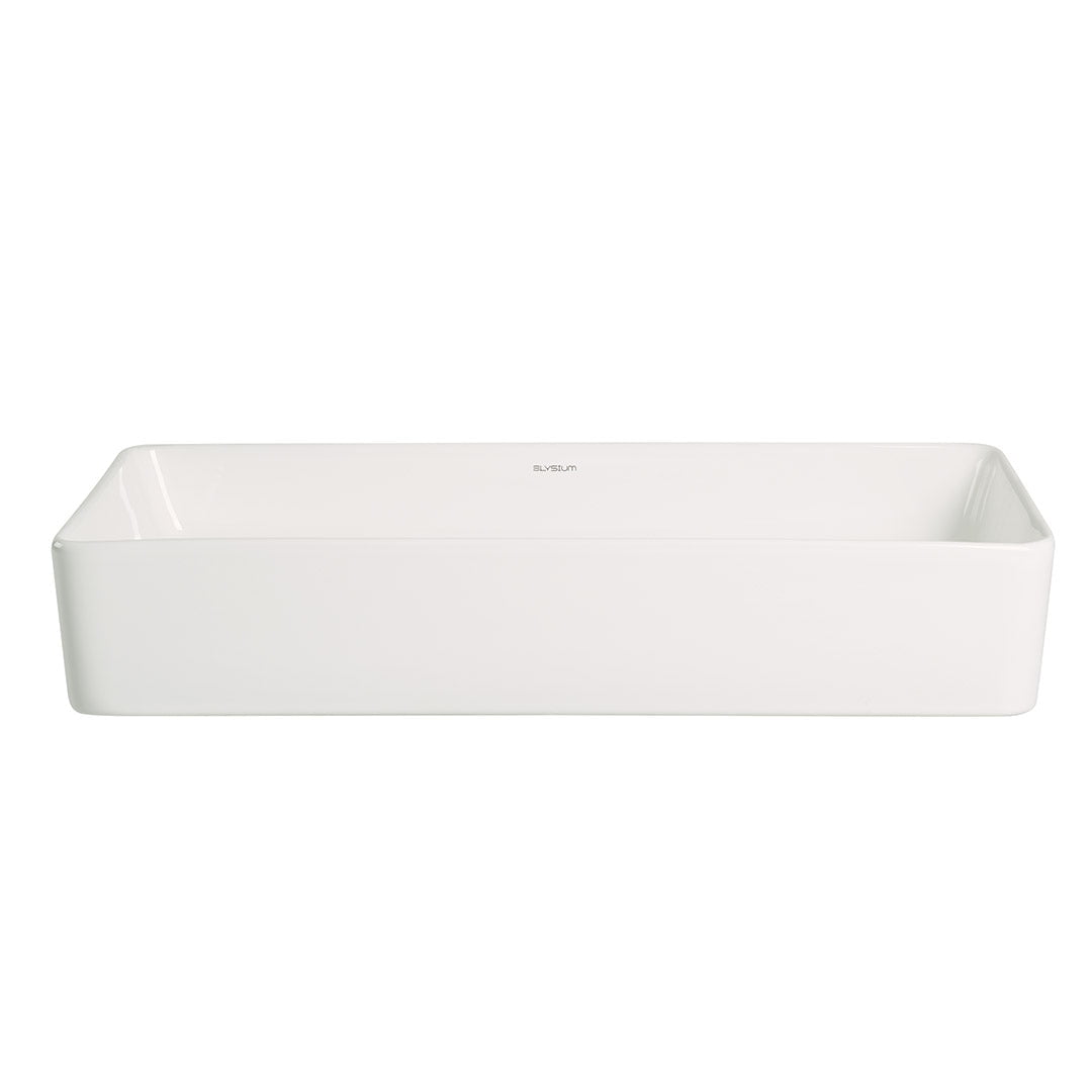 Lavoar de baie Allure, pe blat, dreptunghiular, din ceramica sanitara, 60 cm, alb lucios, Elysium