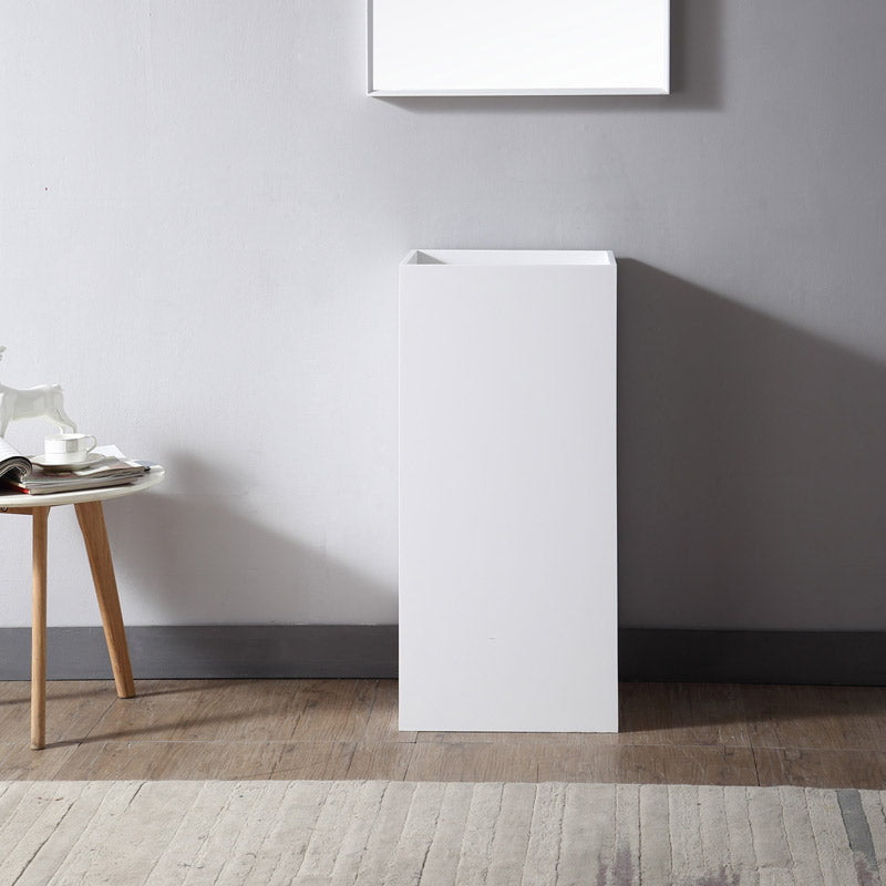 Lavoar de baie, freestanding, 40 cm, patrat, din compozit, alb mat, MonBlari