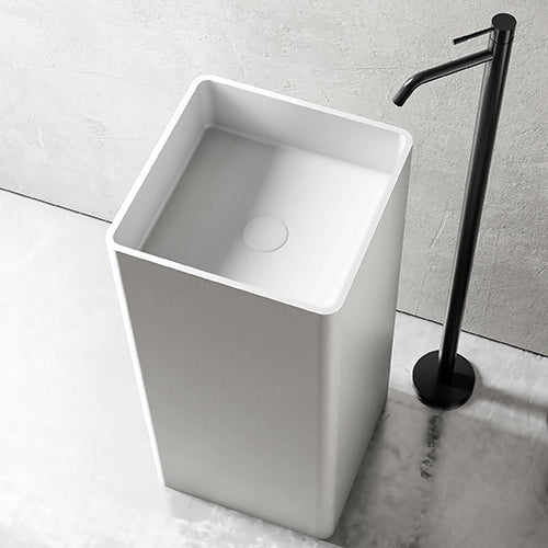 Lavoar de baie, freestanding, 50 cm, dreptunghiulara, din compozit, alb mat, MonBlari