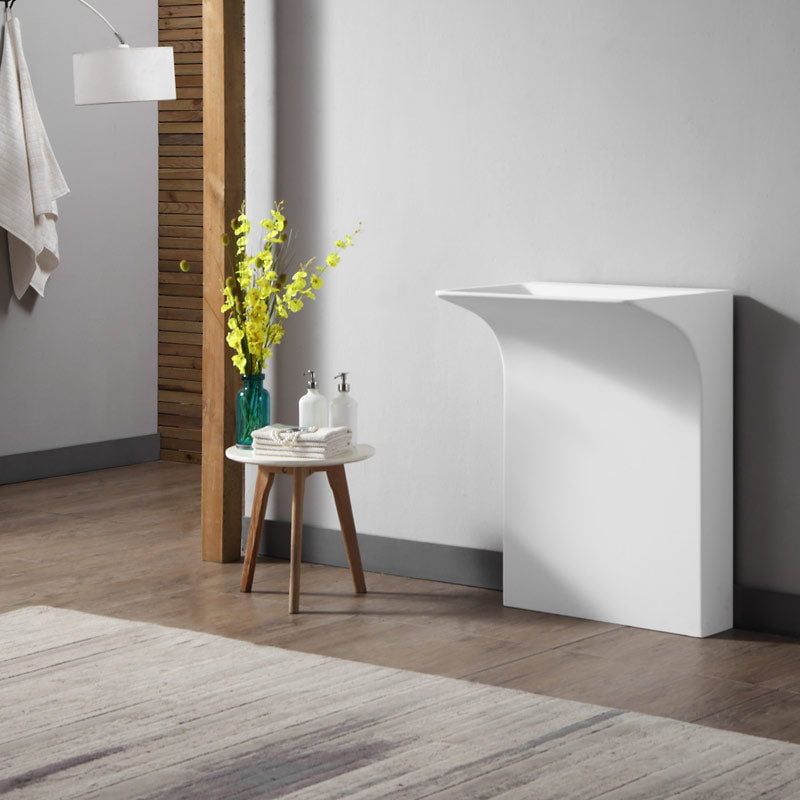 Lavoar de baie, freestanding, 60 cm, dreptunghiular, din compozit, alb mat, MonBlari