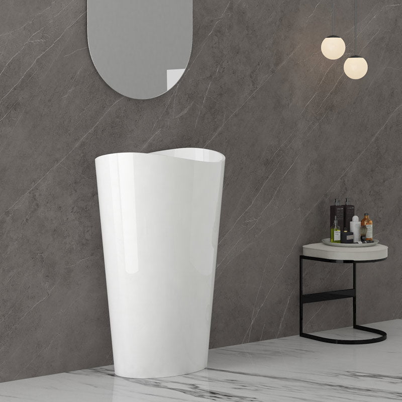 Lavoar de baie, freestanding, 60 cm, oval, din compozit, alb mat, MonBlari