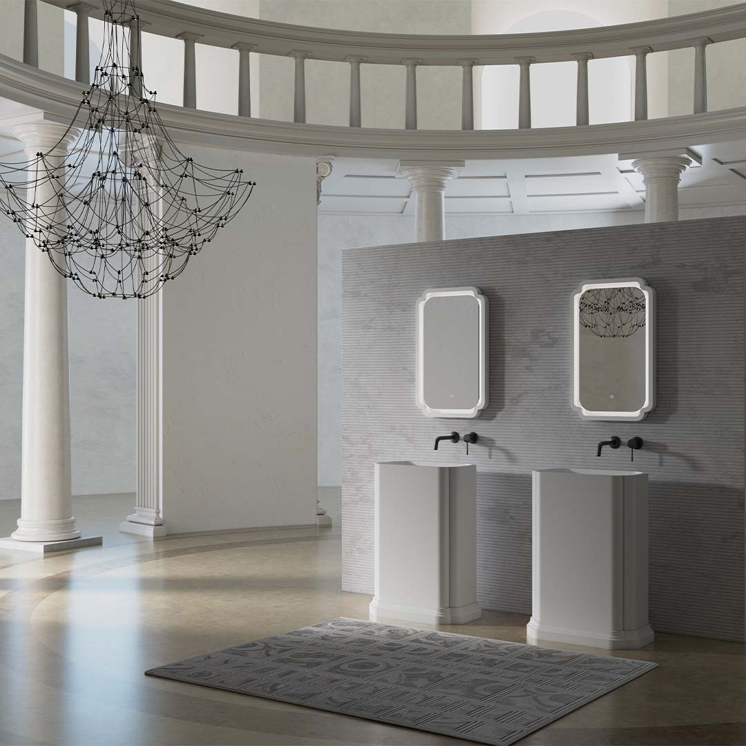 Lavoar de baie, freestanding, 66x42 cm, oval, din compozit, alb mat, MonBlari Chloe