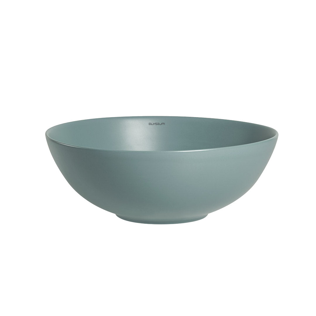 Lavoar de baie Sava, pe blat, rotund, din ceramica sanitara, 41.5 cm, verde, Elysium