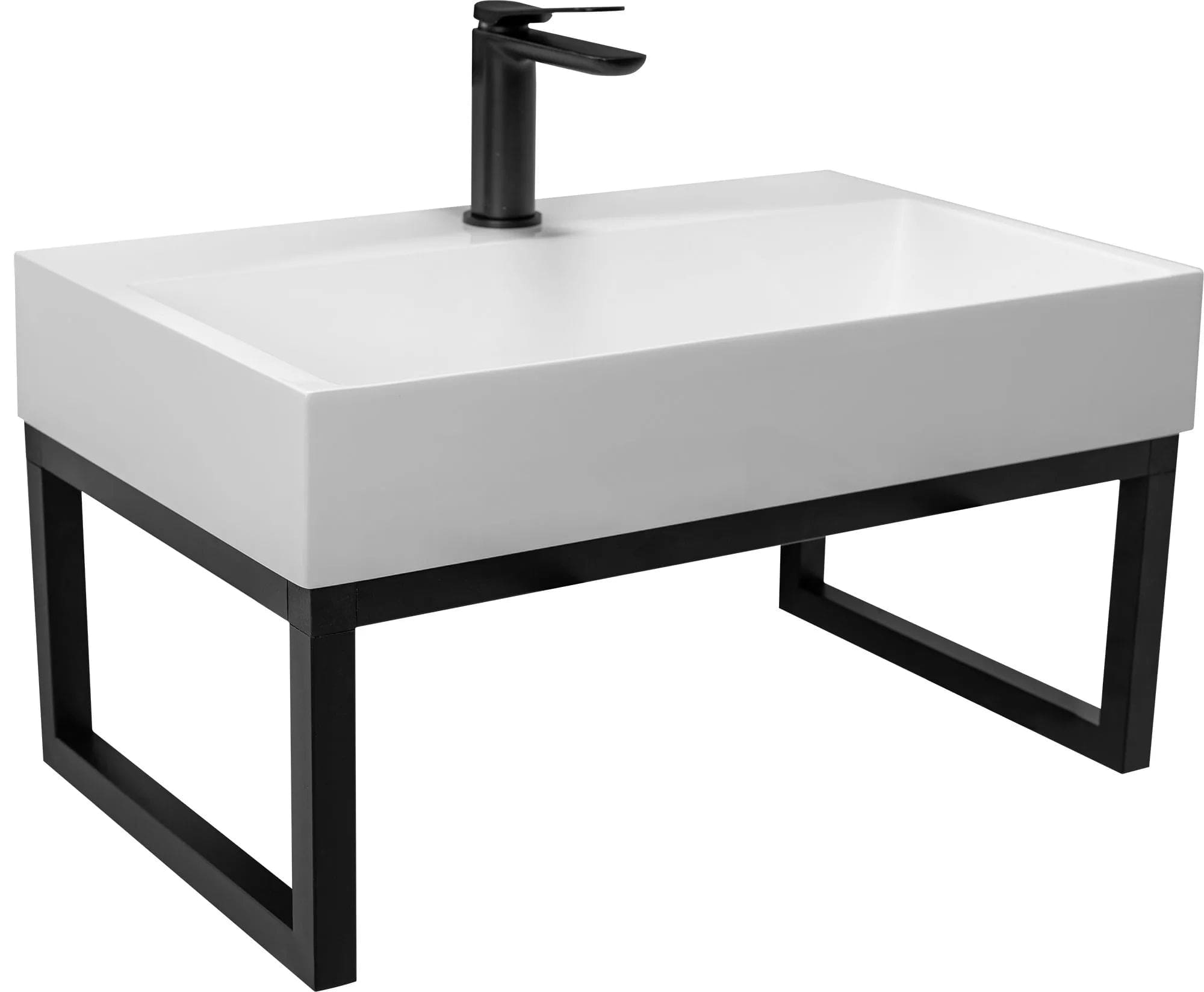 Lavoar din conglomerat Goya, 70 cm, alb + cadru