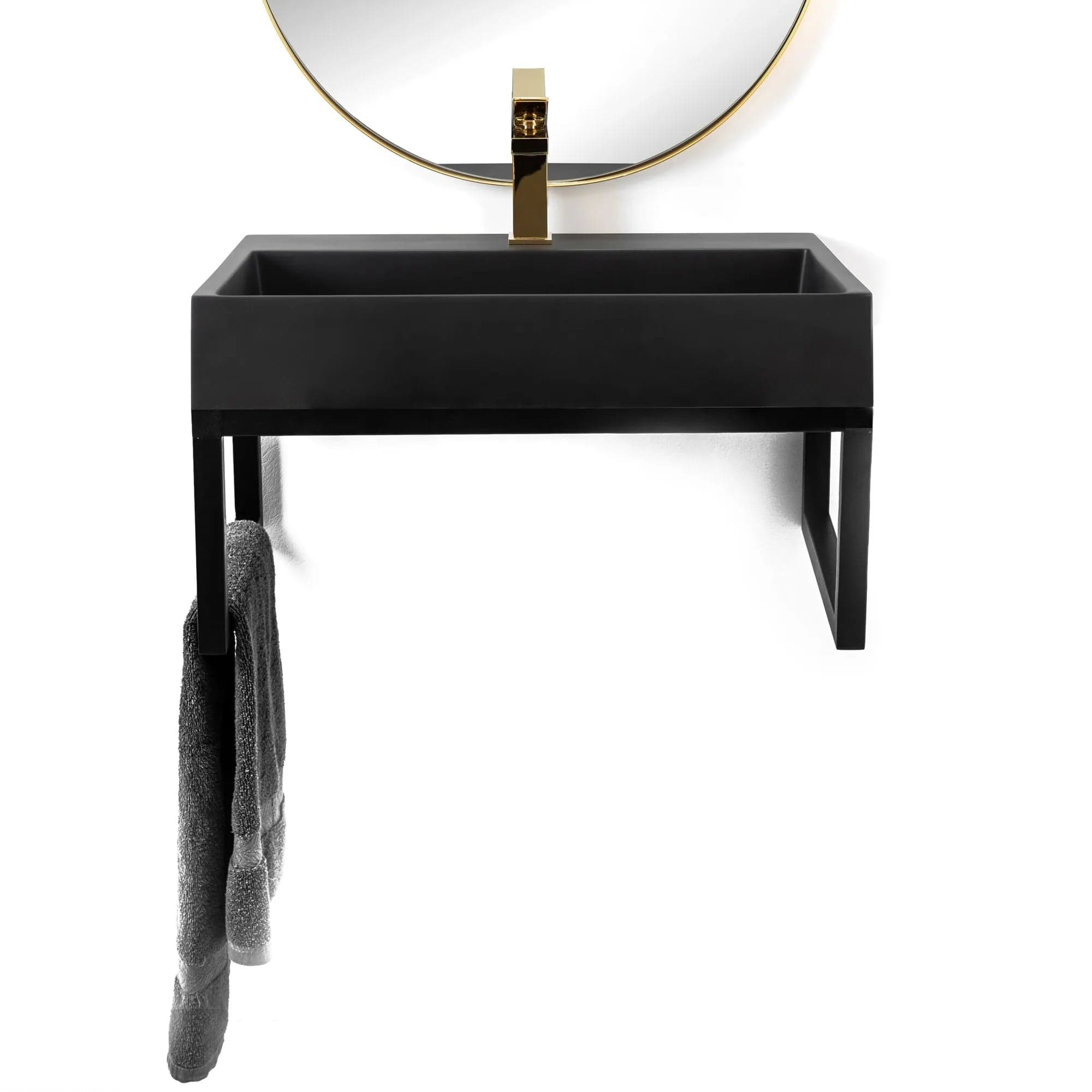 Lavoar din conglomerat Goya, 70 cm, negru + cadru