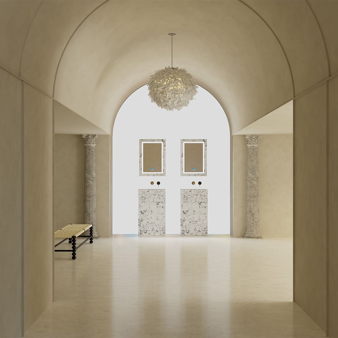 Lavoar freestanding, dreptunghiular, din compozit, alb cu picatele, 50x40 cm, cu riflaje, MonBlari