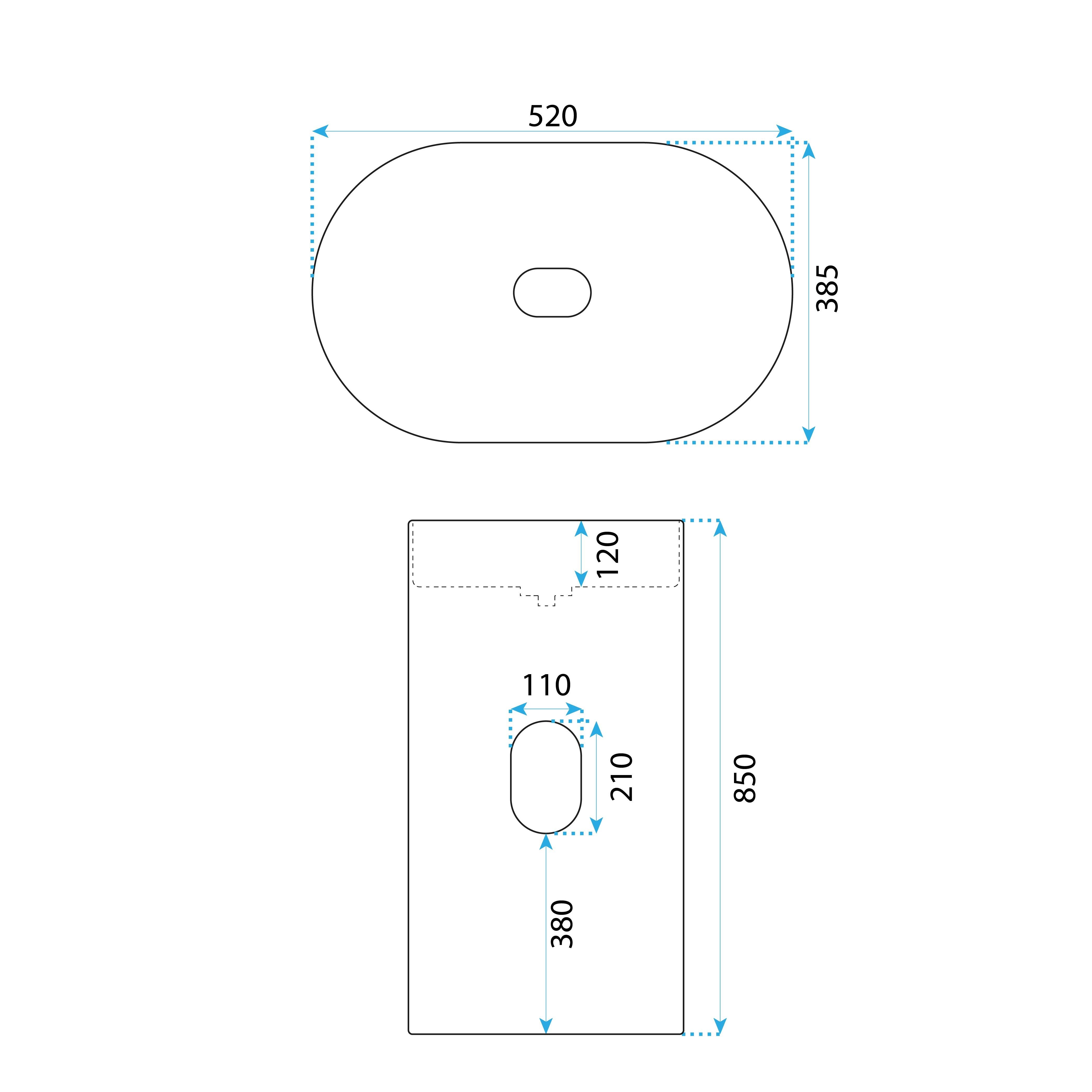 Lavoar freestanding oval 52 cm ceramic alb lucios – Rea Dolce